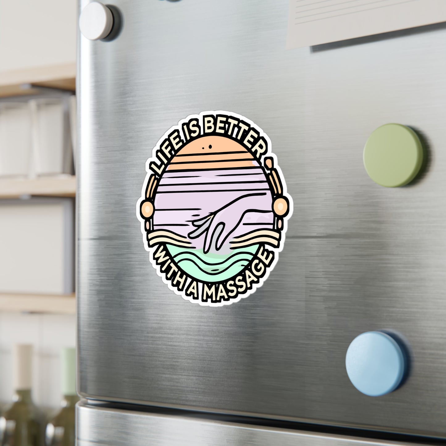 Life Is Better With A Massage – Vinyl Massage Therapy Sticker for Laptop or Water Bottle | Relaxation Gift for Massage Therapists