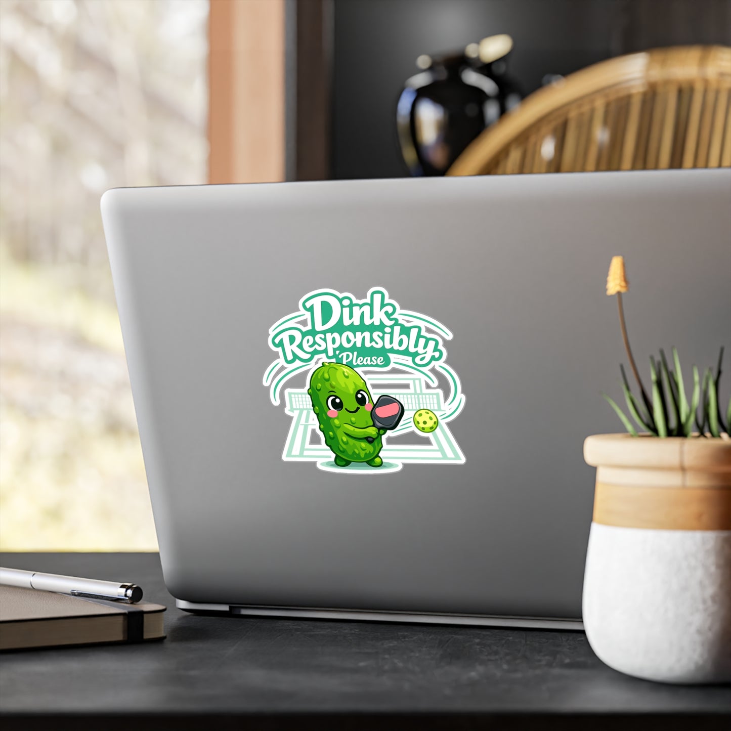 Pickleball Sticker “Dink Responsibly, Please” Funny Pickle Athlete Design, Waterproof Vinyl Decals for Laptop Water Bottle, Competition Style