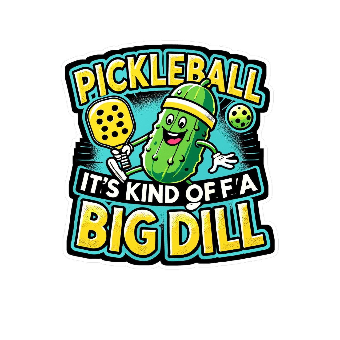 Pickleball It's Kind Of A Big Dill - Pickleball Sticker for Laptop Sticker. Water Bottle Sticker, Vinyl Dink Decal - Pickleball Gift