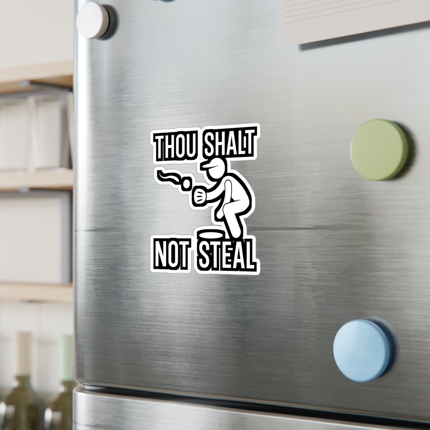 Thou Shalt Not Steal - Softball Sticker for Wall, Laptop, Window, Truck, Car Softball Gift Vinyl Baseball Decal Sticker