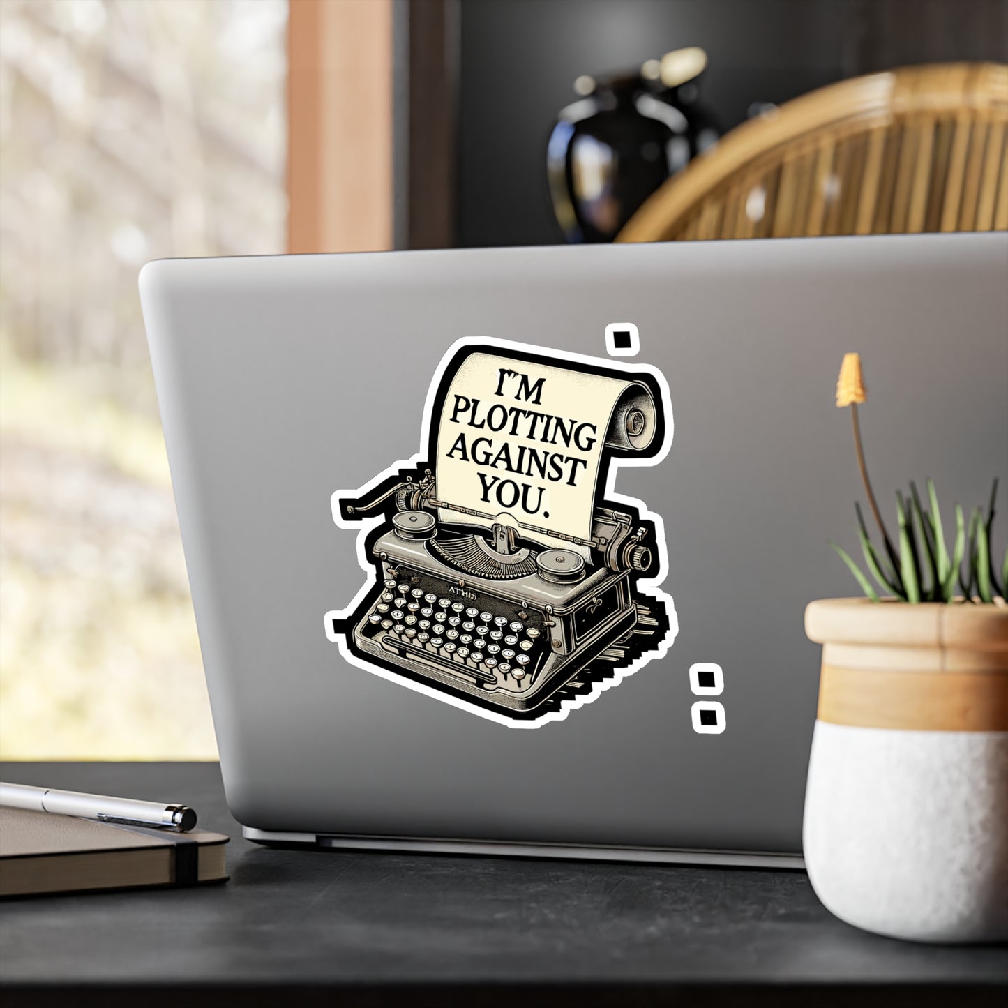 I'm Plotting Against You - Writer Sticker for Laptop Sticker. Water Bottle Sticker, Vinyl Author Decal - Writer Gift