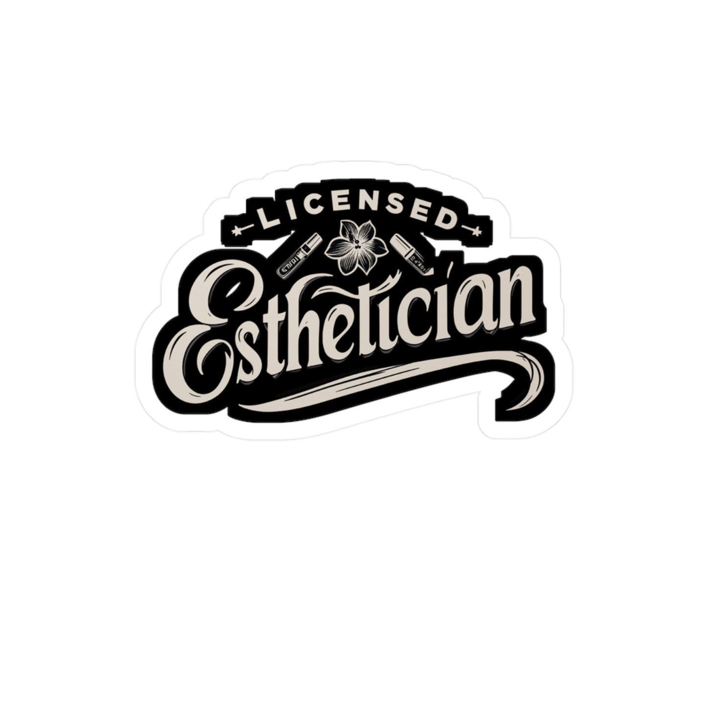 Licensed Esthetician - Beautician Sticker for Laptop Sticker. Water Bottle Sticker, Vinyl Esthetician Decal - Beautician Gift