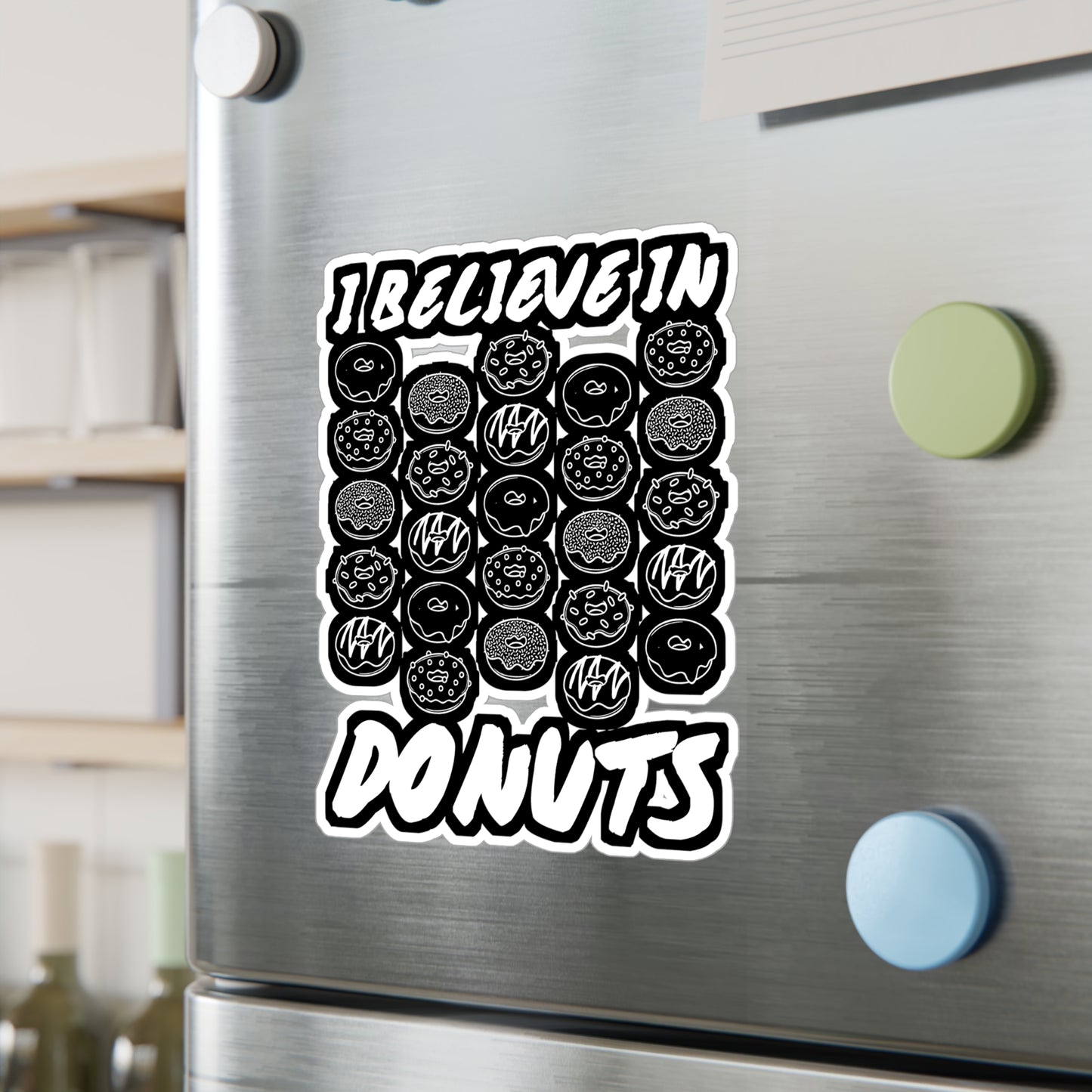 I Believe in Donuts - Donut Sticker for Car Window Laptop Sticker. Water Bottle Sticker, Vinyl Food Decal, Donuts Sticker - Donut Gift