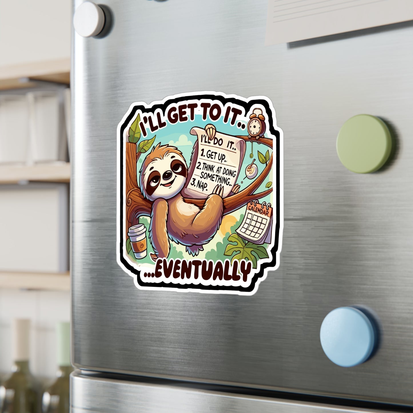 I'll Get to It... Eventually - Sloth Sticker for Laptop Sticker. Water Bottle Sticker, Vinyl Procrastination Decal - Sloth Gift