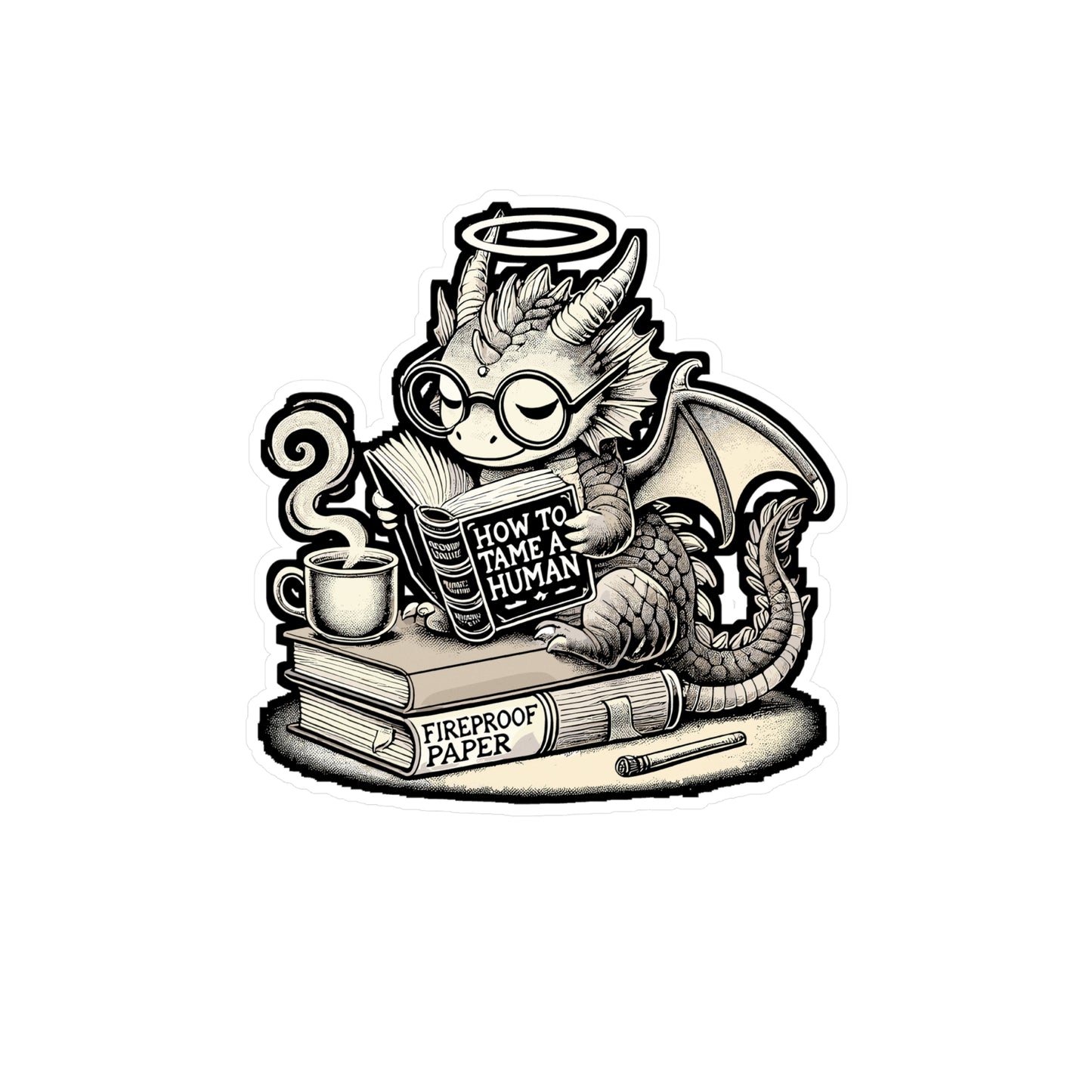 How to Tame a Human – Dragon Sticker for Laptop, Water Bottle & Fantasy Book Lover Gifts