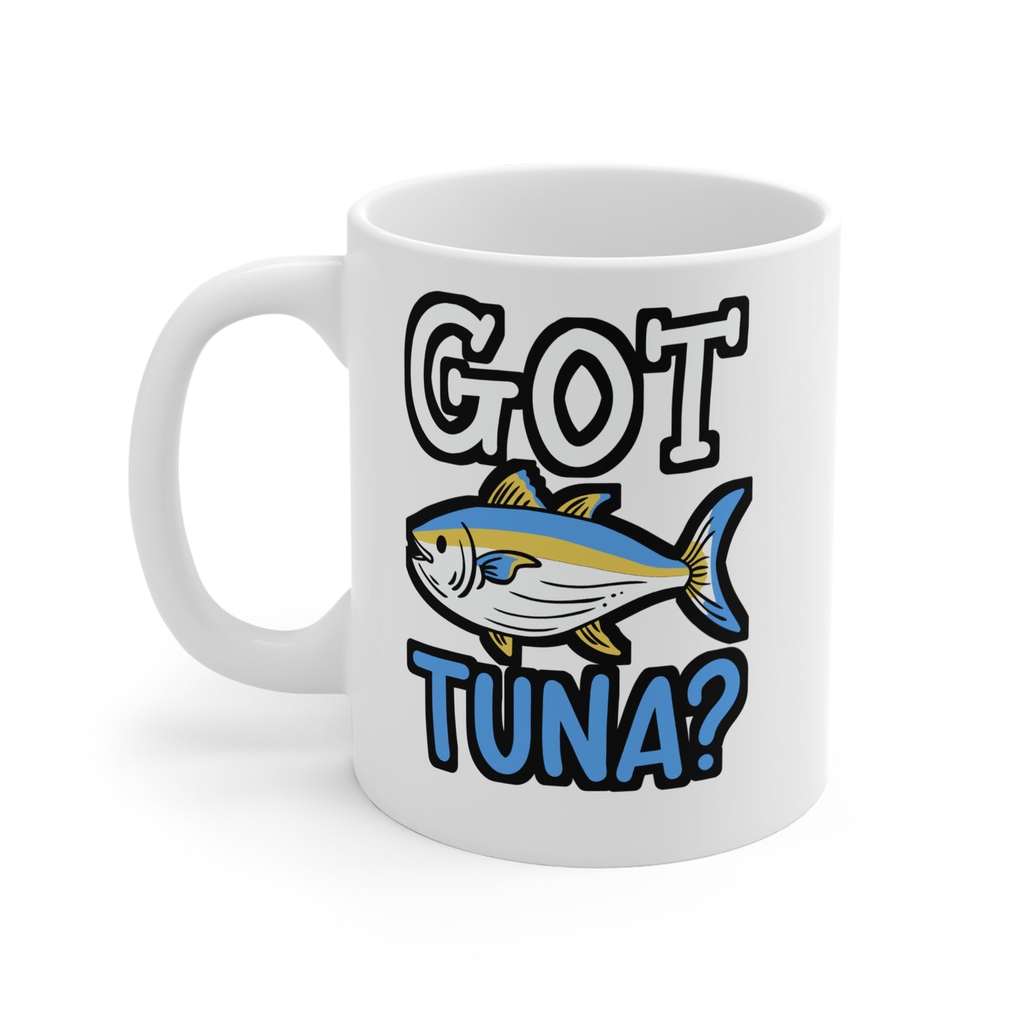 Got Tuna - Bluefin Mug for Coffee 11oz. Bluefin Cup, White ceramic, Tuna Mug, Trolling Tea Cup - Bluefin Gift