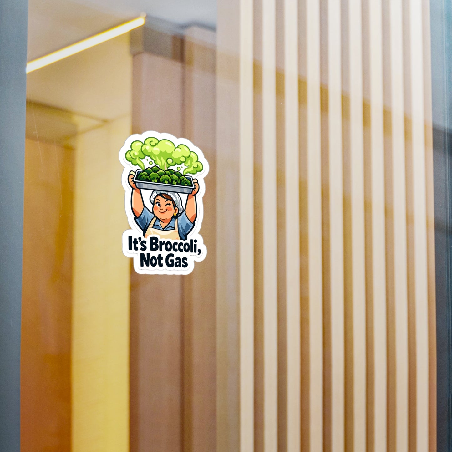 Lunch Lady Sticker It's Broccoli, Not Gas Funny School Canteen Decals Waterproof Vinyl for Laptop Water Bottle