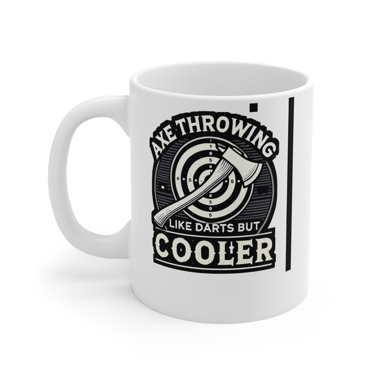 Axe Throwing Like Darts But Cooler - Axe-throwing Mug for Coffee 11oz. Axe-throwing Cup, White ceramic, Knife Mug - Axe-throwing Gift