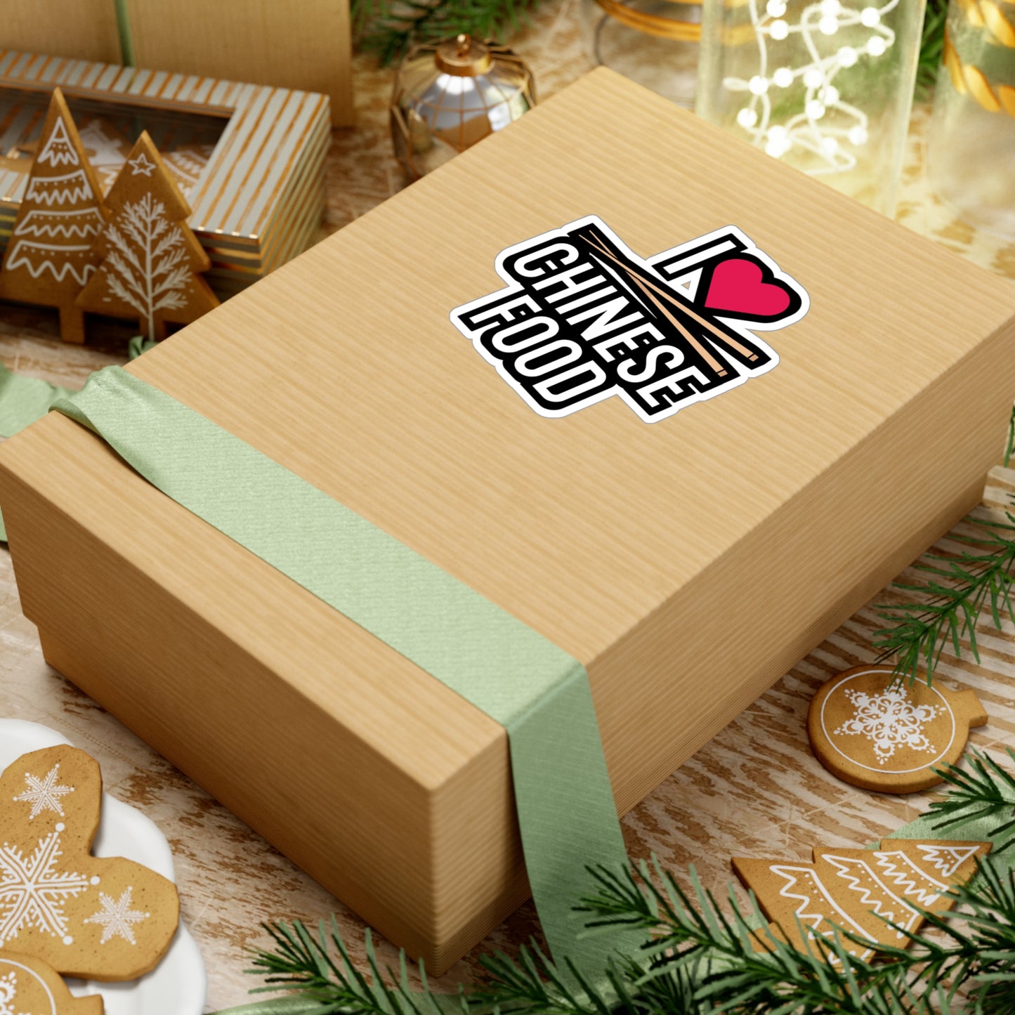 I Love Chinese Food - Japanese Sticker for Wall, Laptop, Window, Truck, Car Japanese Gift Vinyl Food Decal Sticker