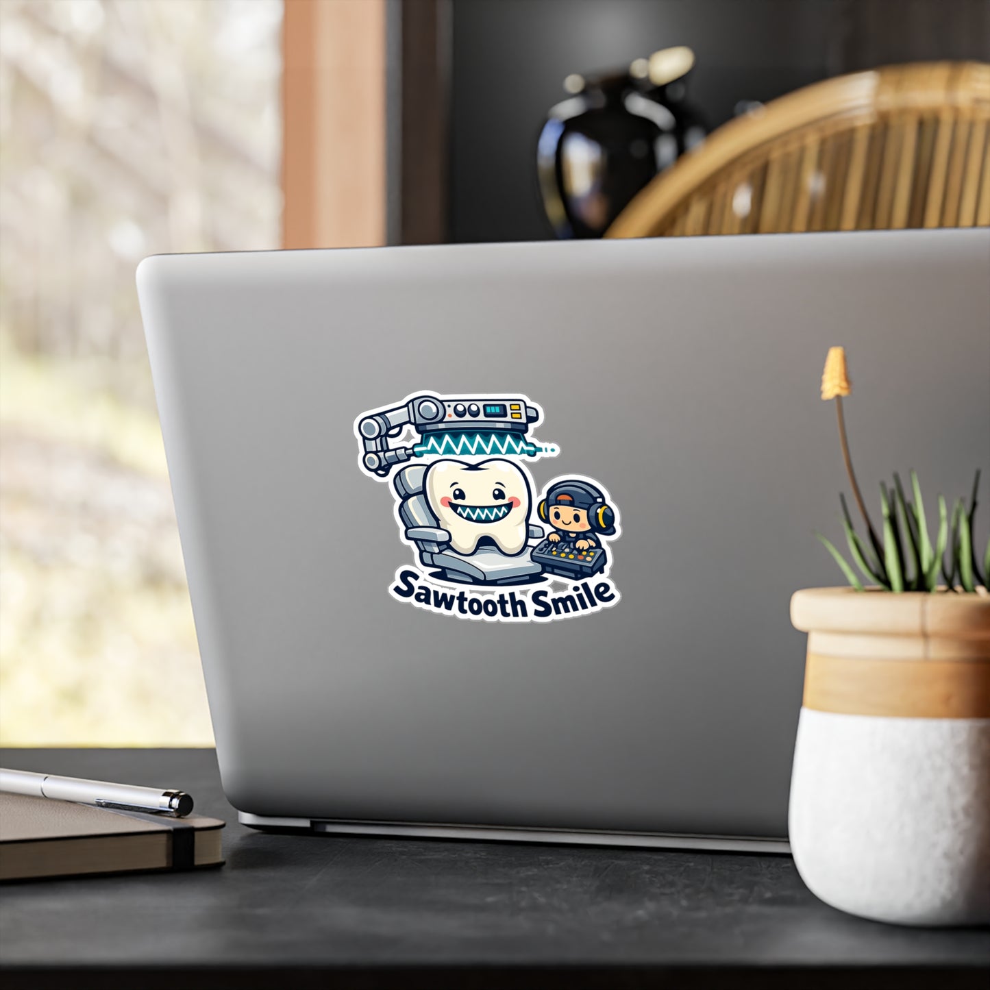 Audio Engineer Sticker Sawtooth Smile Waterproof Vinyl sticker decals for Laptop, Water Bottle, monitor sound engineer audio technician