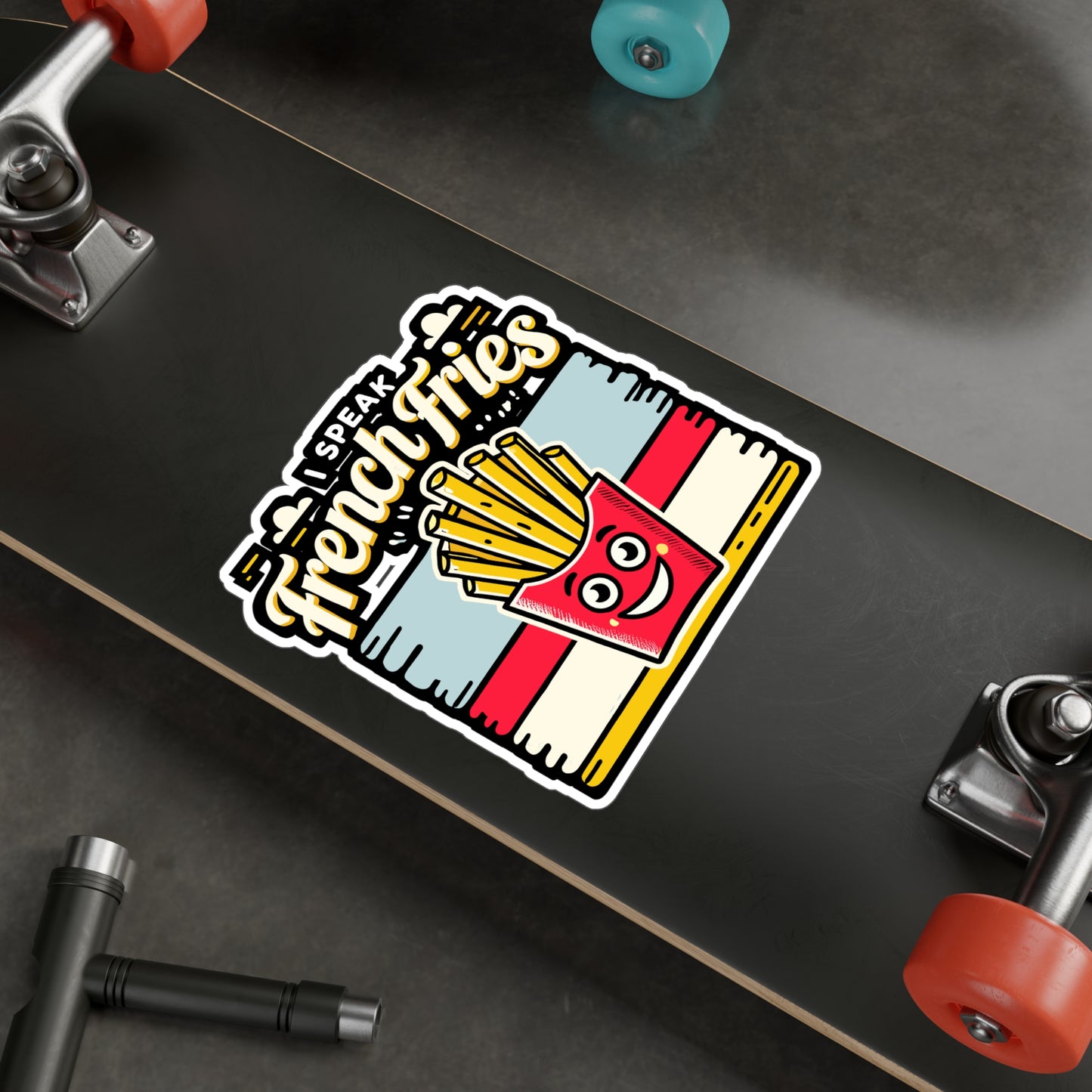 I Speak French Fries - French Sticker for Laptop Sticker. Water Bottle Sticker, Vinyl French Fries Decal - French Gift