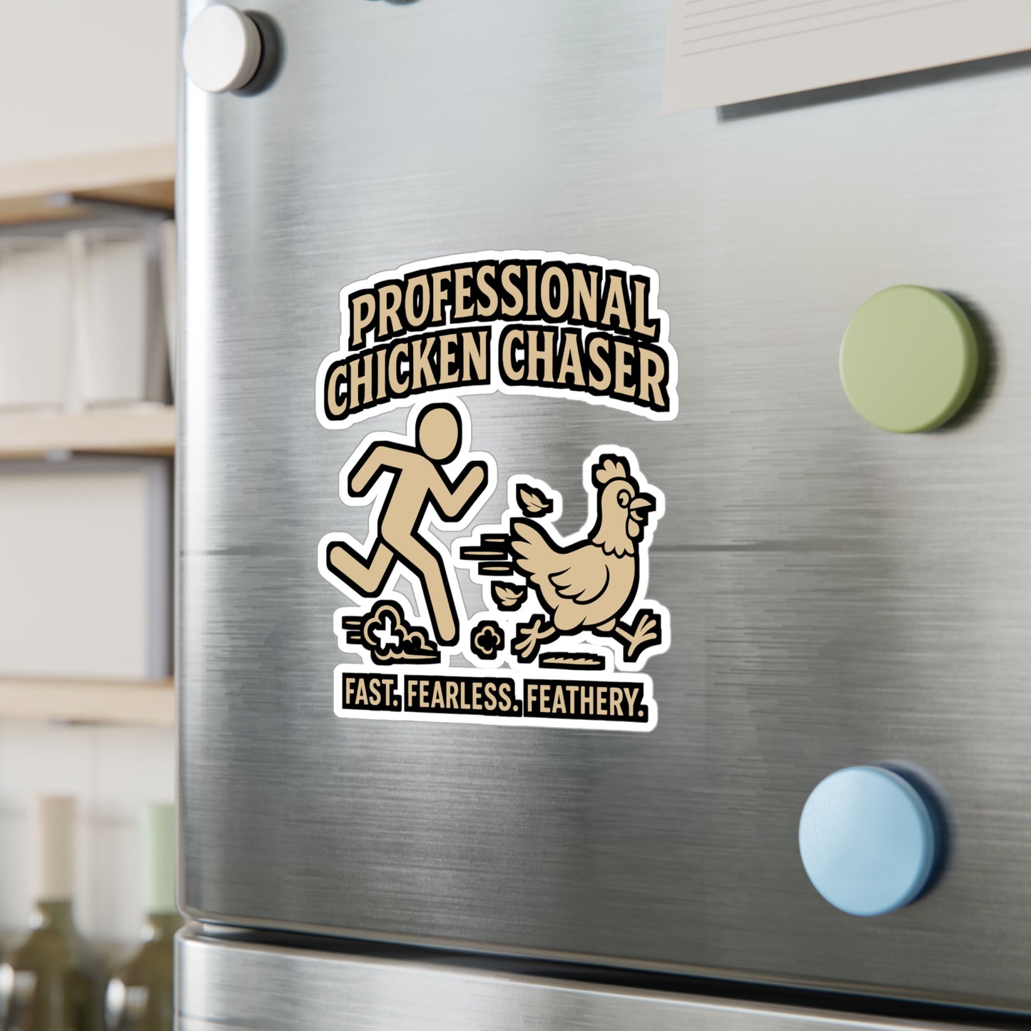 Professional Chicken Chaser – Funny Rooster Sticker for Laptop or Water Bottle | Farm Animal Gift Decal