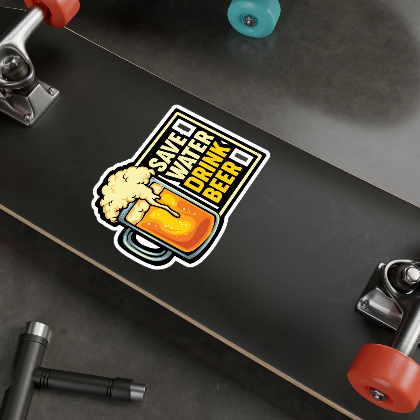 Save Water Drink Beer - Beer Sticker for Car Window Laptop Sticker. Water Bottle Sticker, Vinyl Alcohol Decal, Drinking Sticker - Beer Gift