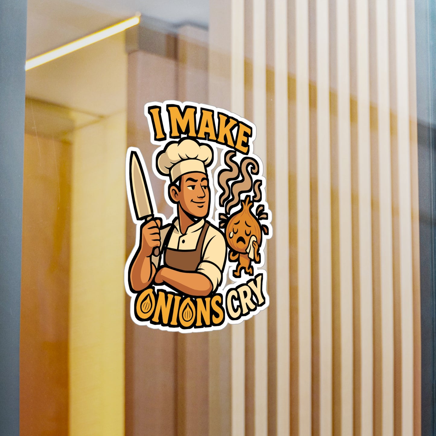 Chef Sticker – Funny "I Make Onions Cry" Decals for Cook, Waterproof Vinyl Gift for Laptop, Water Bottle, Kitchen Decor