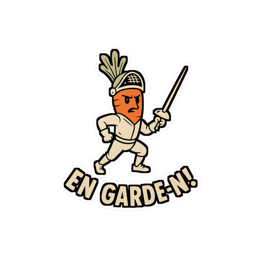 En garde-n - Fencing Sticker for Laptop, Water Bottle - Gift for Fencers, Athletes, Coaches