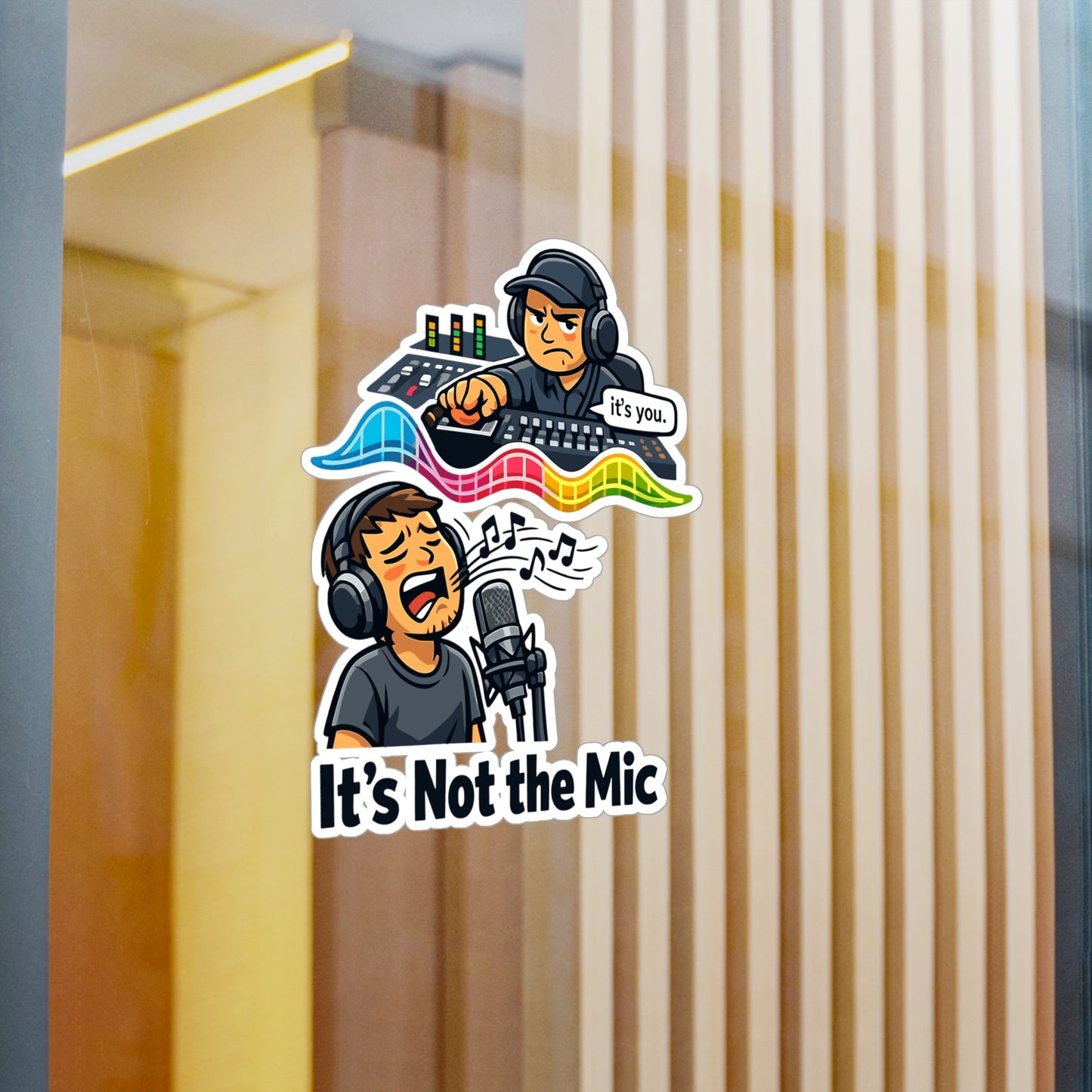 Audio Engineer Sticker “It’s Not the Mic” Funny Sound Engineer Decals Waterproof Vinyl for Laptop, Water Bottle Audio Technician Monitor Humor