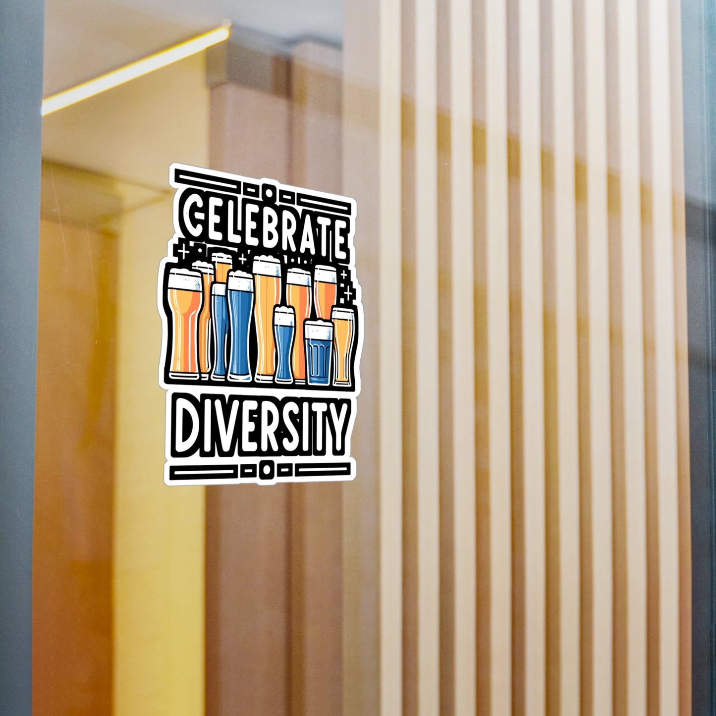 Celebrate Diversity - Craft-beer Sticker for Laptop Sticker. Water Bottle Sticker, Vinyl Virginia Decal - Craft-beer Gift