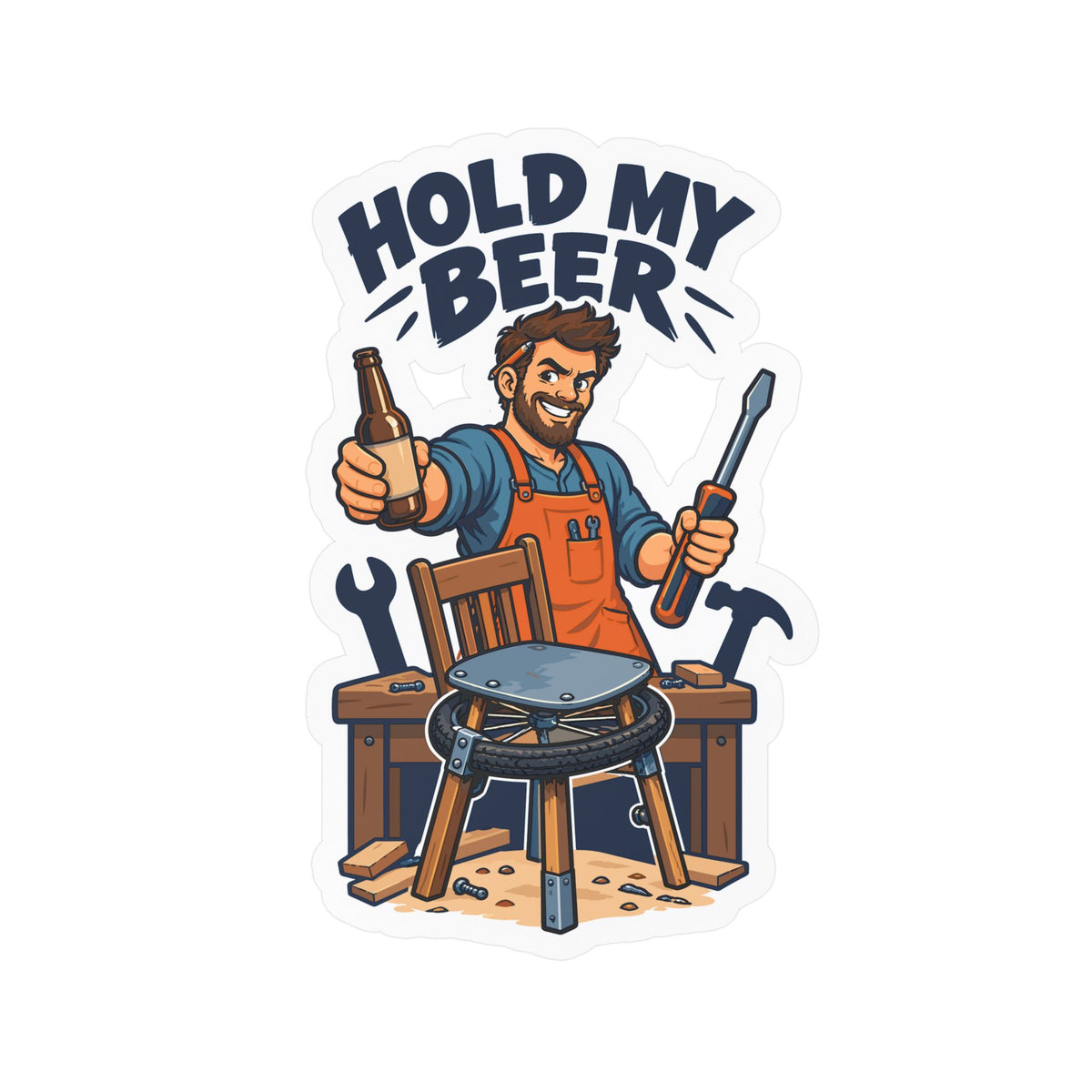 Upcycling Sticker - Hold My Beer Art Decals for Laptop and Water Bottle, Celebrating Recycling and Sustainability
