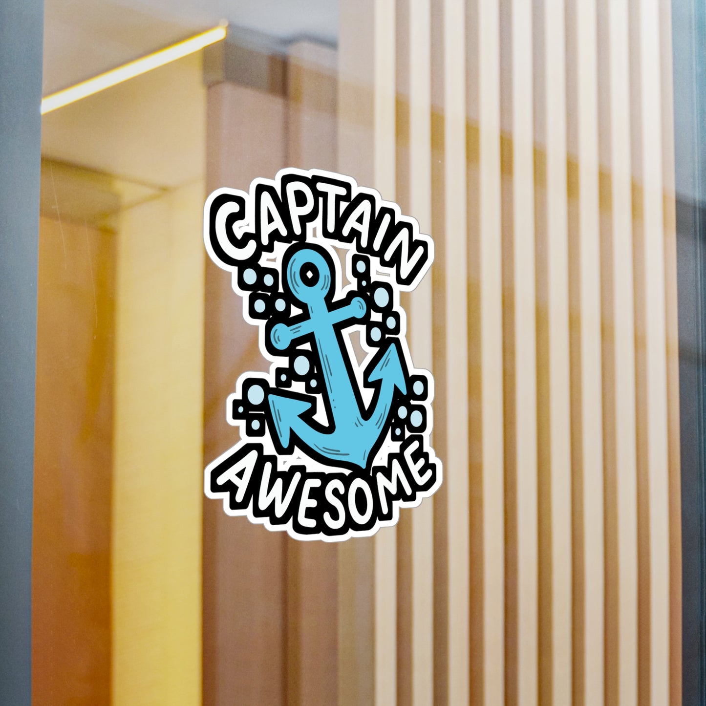 Captain Awesome - Boating Sticker for Car Window Laptop Sticker. Water Bottle Sticker, Vinyl Yacht Decal, Pontoon Sticker - Boating Gift