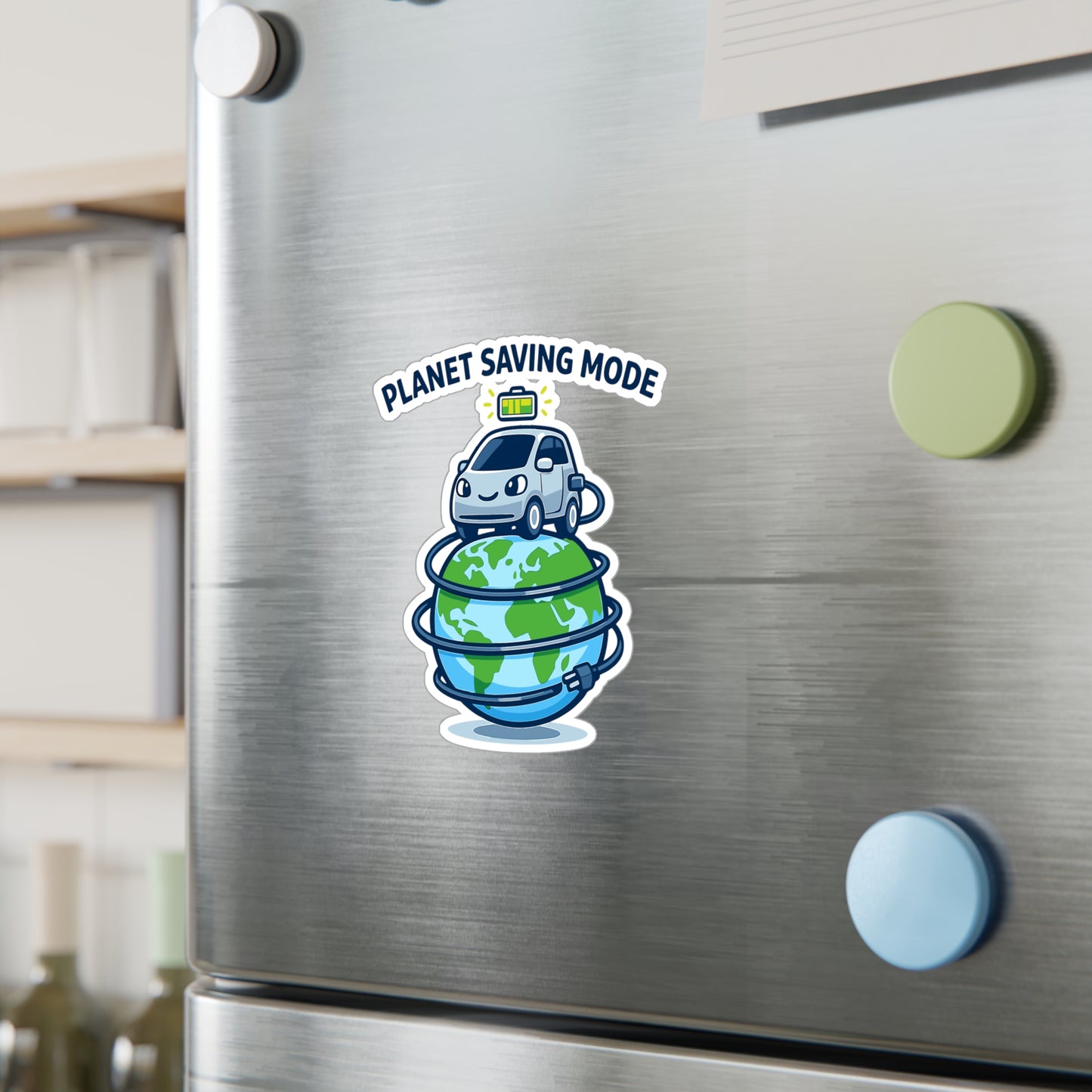 Electric Car Sticker Planet Saving Mode | Eco electric vehicle decal, Waterproof Vinyl decals for Laptop, Water Bottle, rechargeable battery theme