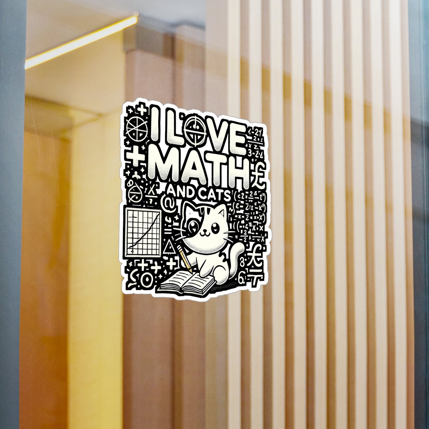 I Love Math and Cats – Funny Math Sticker for Laptop or Water Bottle | Vinyl Decal Gift for Teachers and Cat Lovers