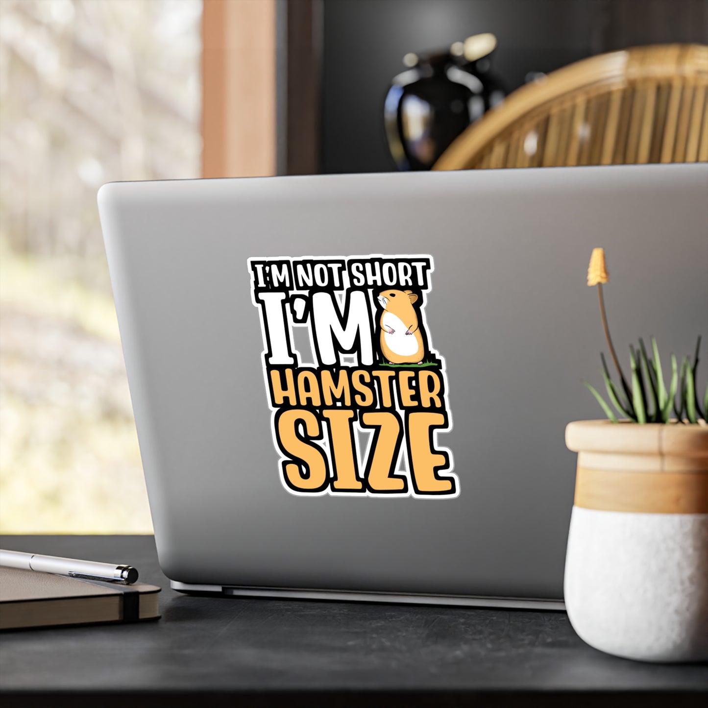 I'm Not Short I'm Hamster Size | Hamster Sticker | Guinea pig Decals | Hamster Laptop Sticker | Hamster Gift | Guinea pig Gift