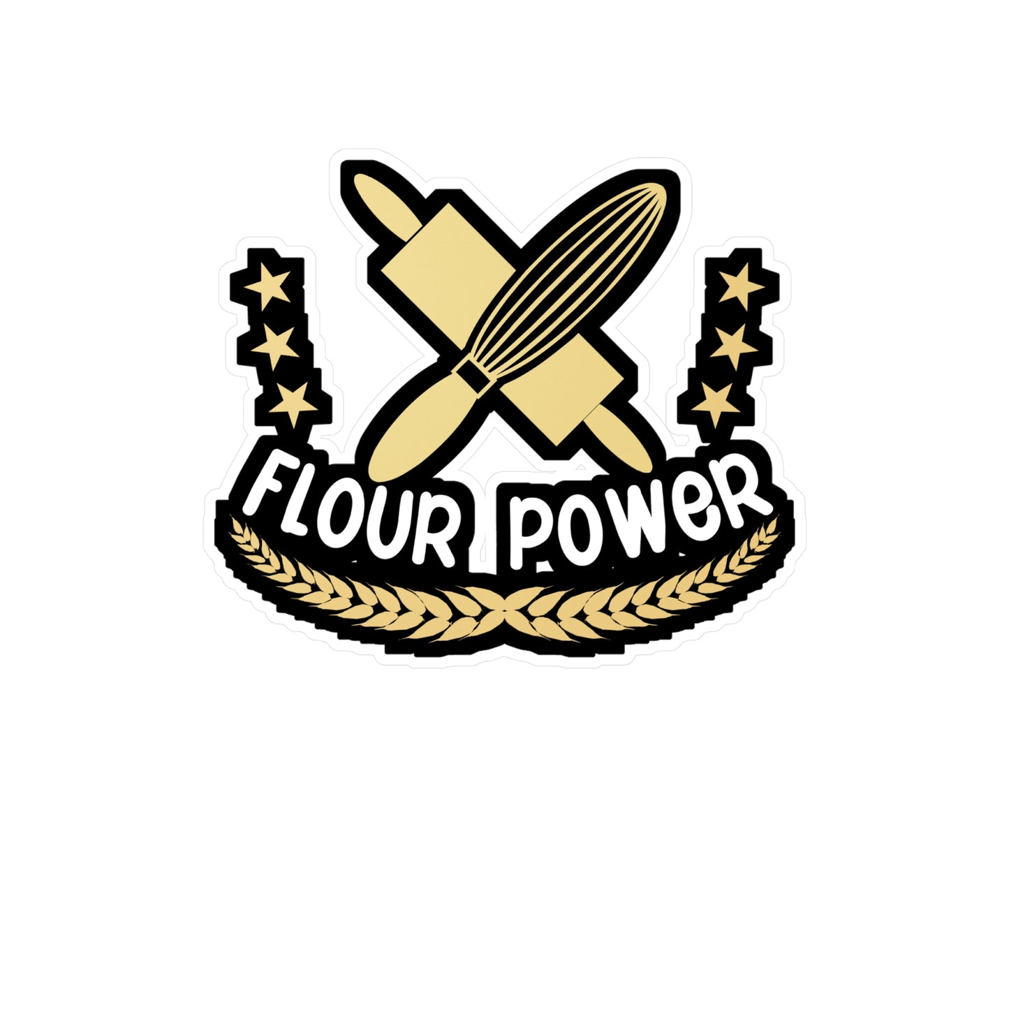 Flour power - Baker Sticker for Wall, Laptop, Window, Truck, Car Baker Gift Vinyl Bread lover Decal Sticker