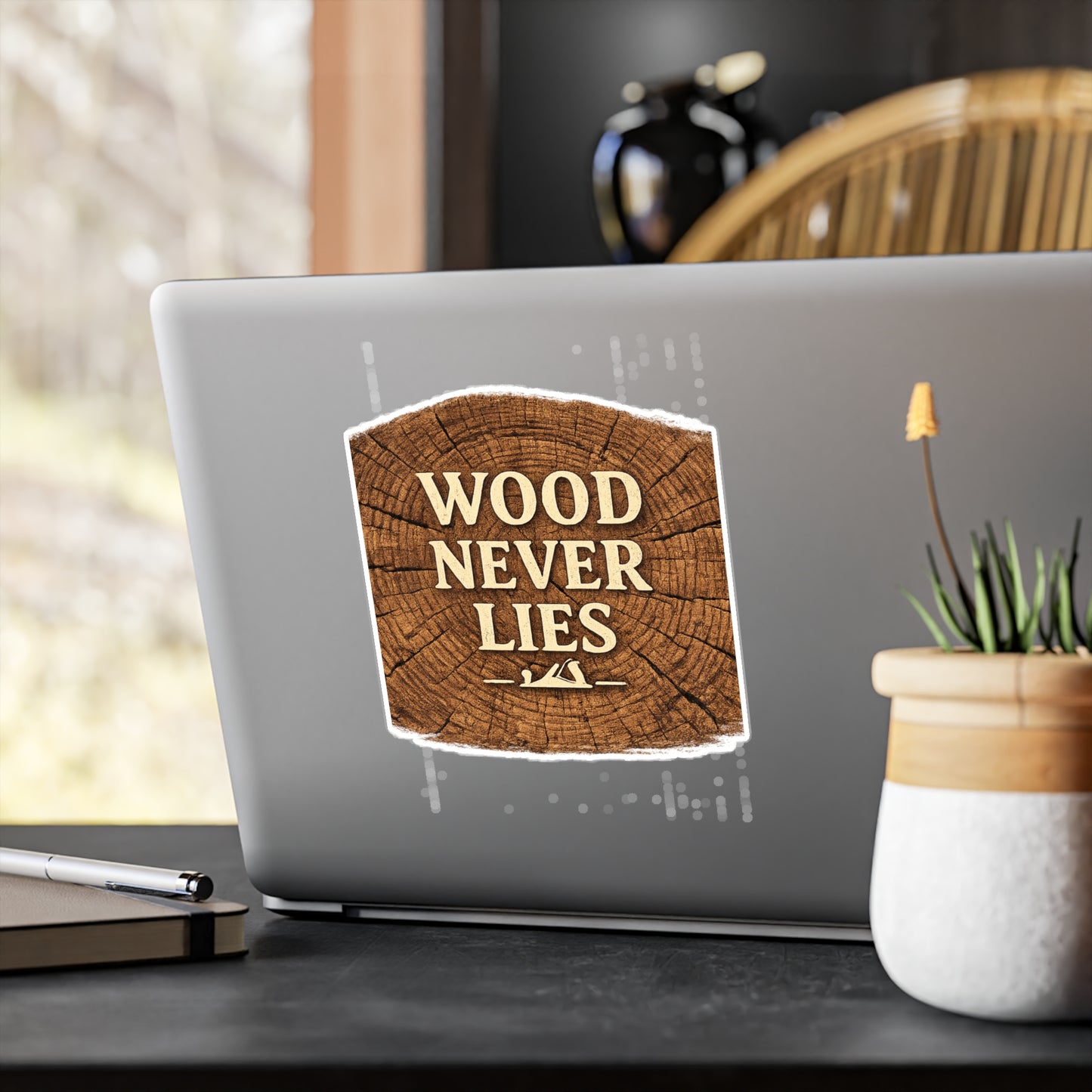 Carpenter Sticker Wood Never Lies Woodworker Woodworking Decals Waterproof Vinyl for Laptop Water Bottle