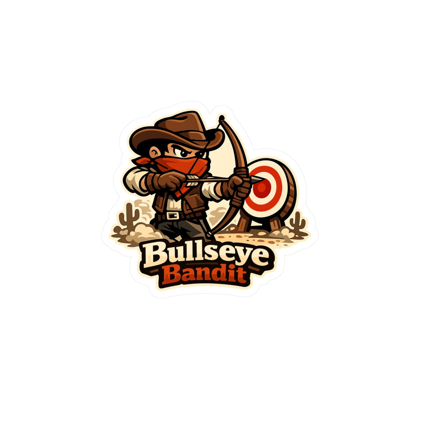 Archery Sticker Bullseye Bandit Vinyl Waterproof Decals for Laptop Water Bottle, Archer Hunting Shoot Design