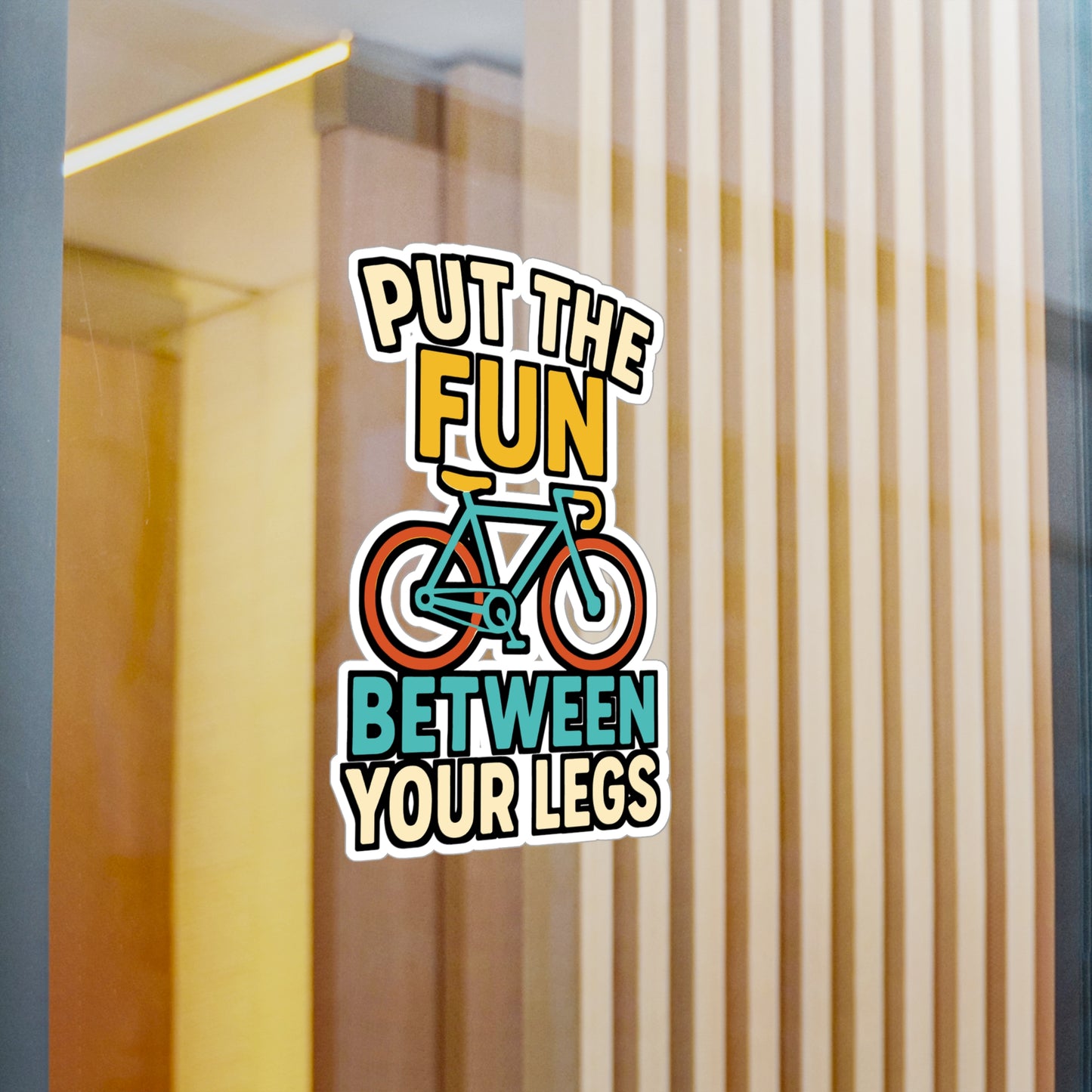 Put The Fun Between Your Legs – Funny Cycling Sticker for Laptop or Water Bottle | Bicycle Chain Decal, Cyclist Gift