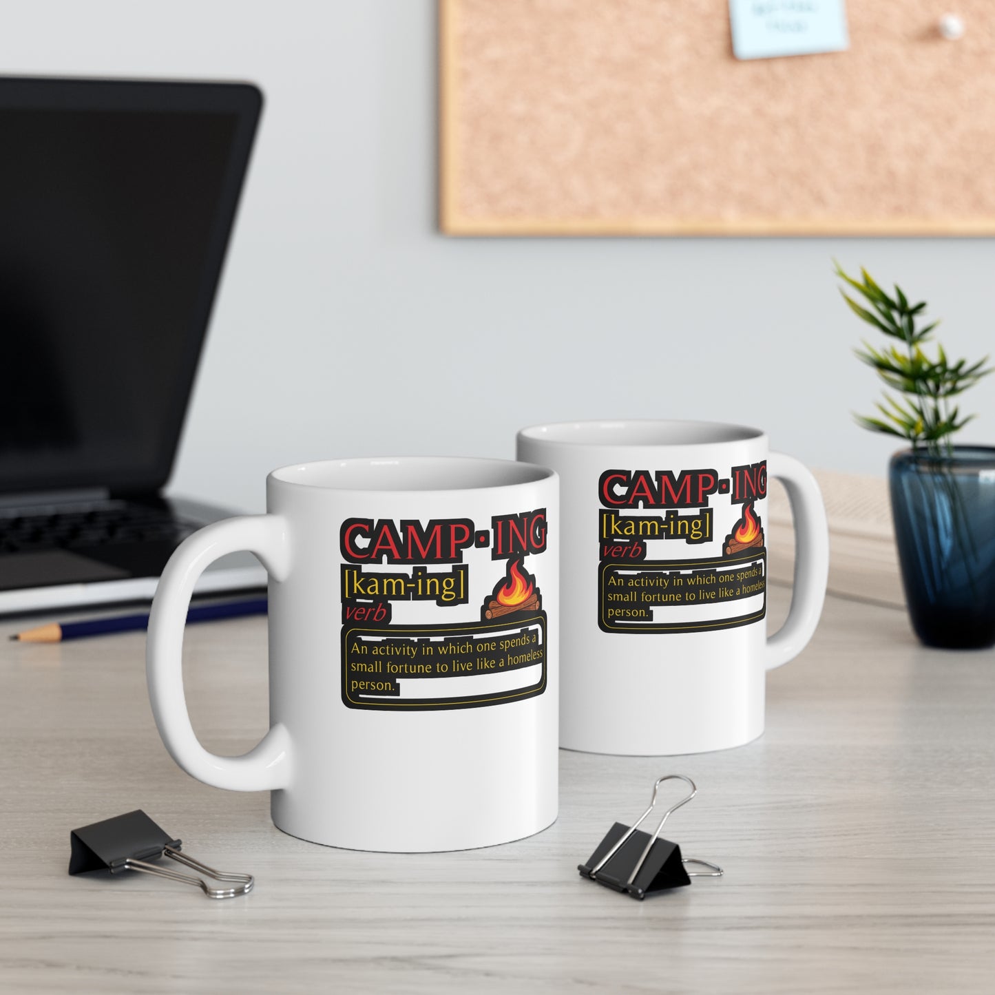 Camping Definition - Camping Mug for Coffee 11oz. Camping Cup, White ceramic, Camper Mug, Campfire Tea Cup - Camping Gift