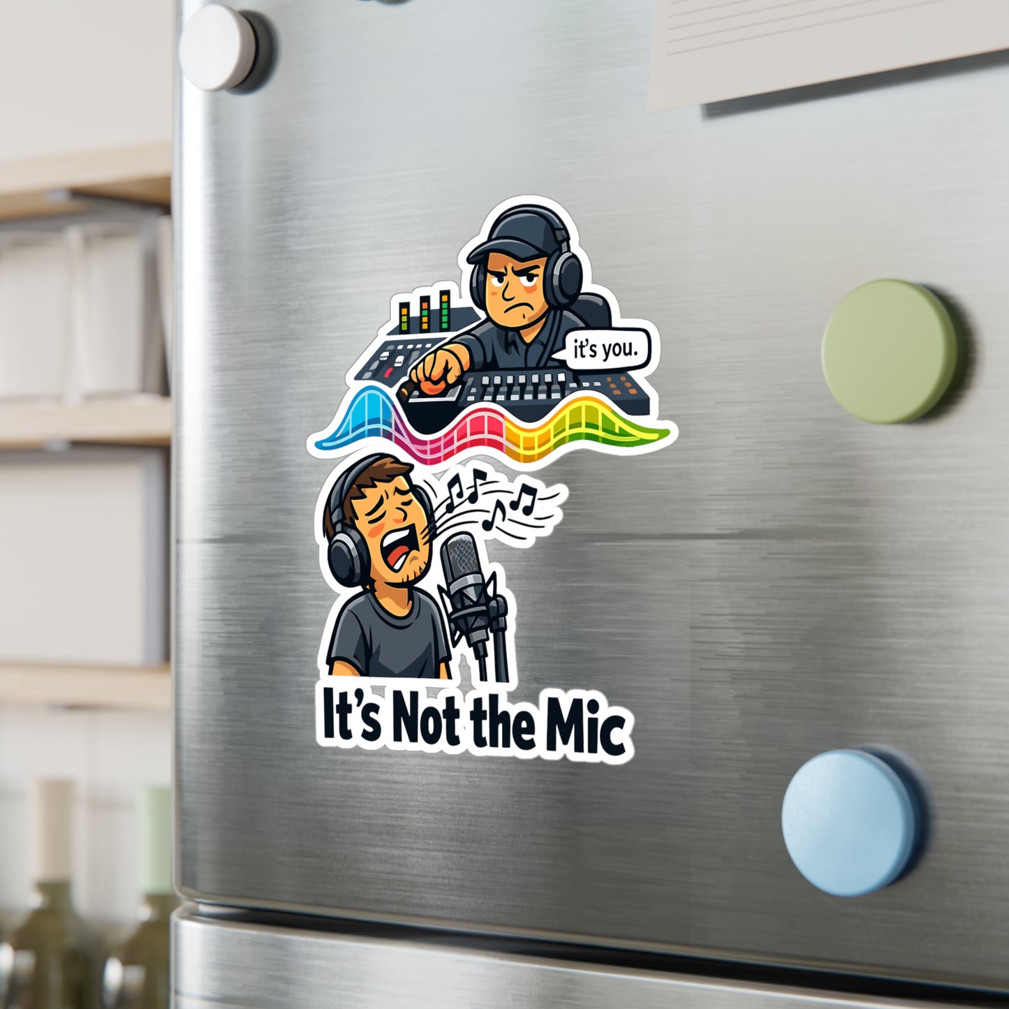Audio Engineer Sticker “It’s Not the Mic” Funny Sound Engineer Decals Waterproof Vinyl for Laptop, Water Bottle Audio Technician Monitor Humor