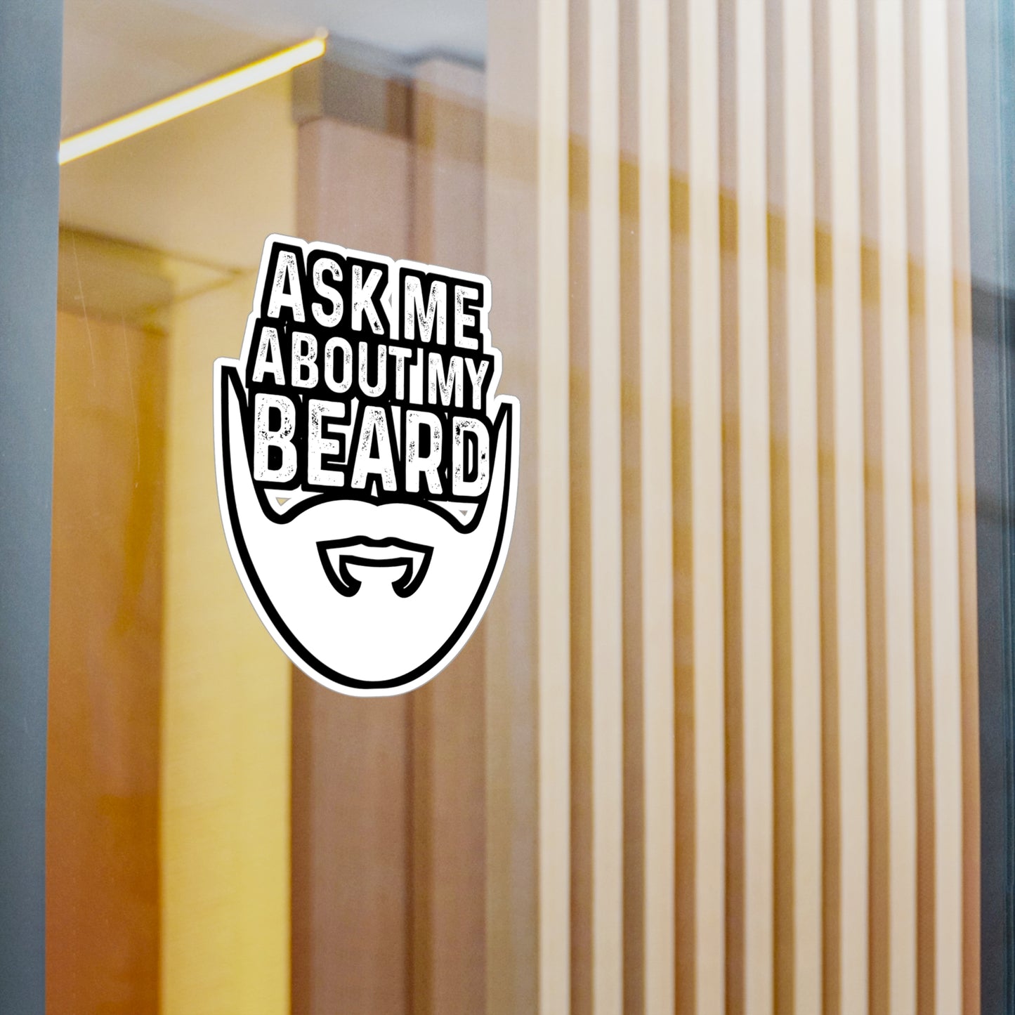 Ask Me About My Beard - Beard Sticker for Car Window Laptop Sticker. Water Bottle Sticker, Vinyl Bearded Decal, Man Sticker - Beard Gift