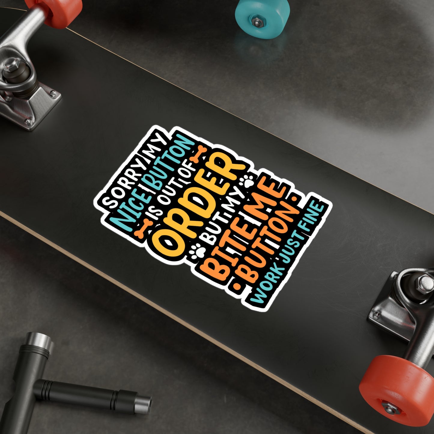 My Nice Button Is Out Of Order - Chihuahua Sticker for Laptop Sticker. Water Bottle Sticker, Vinyl Chiweenie Decal - Chihuahua Gift