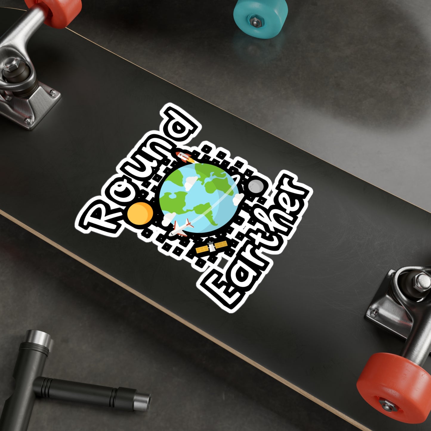 Round Earther - Earth Sticker for Wall, Laptop, Window, Truck, Car Earth Gift Vinyl Nature Decal Sticker