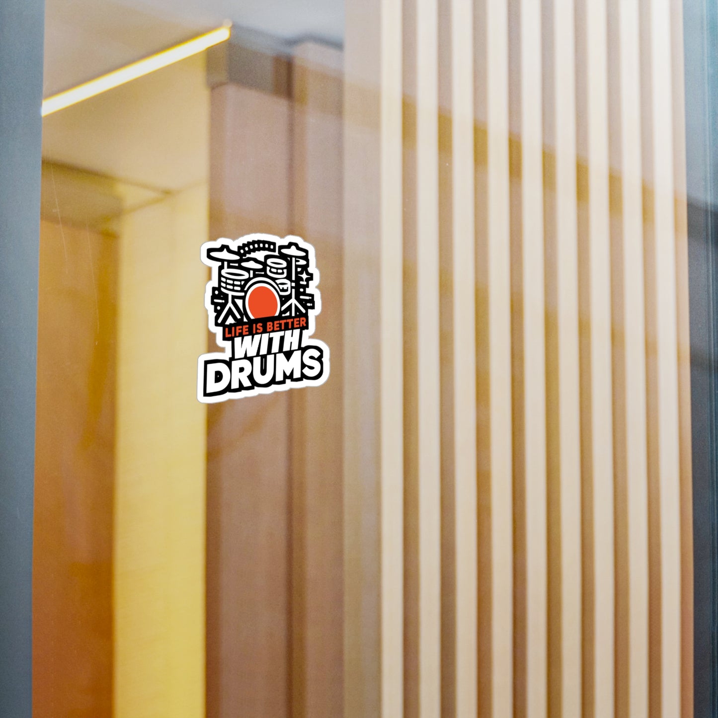 Life is better with drums - Audio-engineer Sticker for Laptop Sticker. Water Bottle Sticker, Vinyl Monitor Decal - Audio-engineer Gift