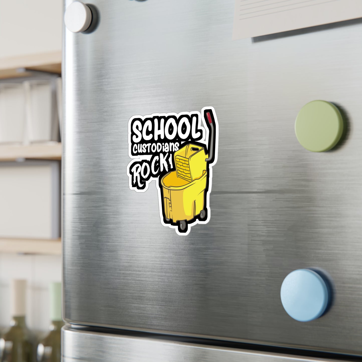 School Custodians Rock Janitor | Custodian Sticker | Housekeeping Decals | Housekeeper Laptop Sticker | Custodian Gift | Housekeeping Gift
