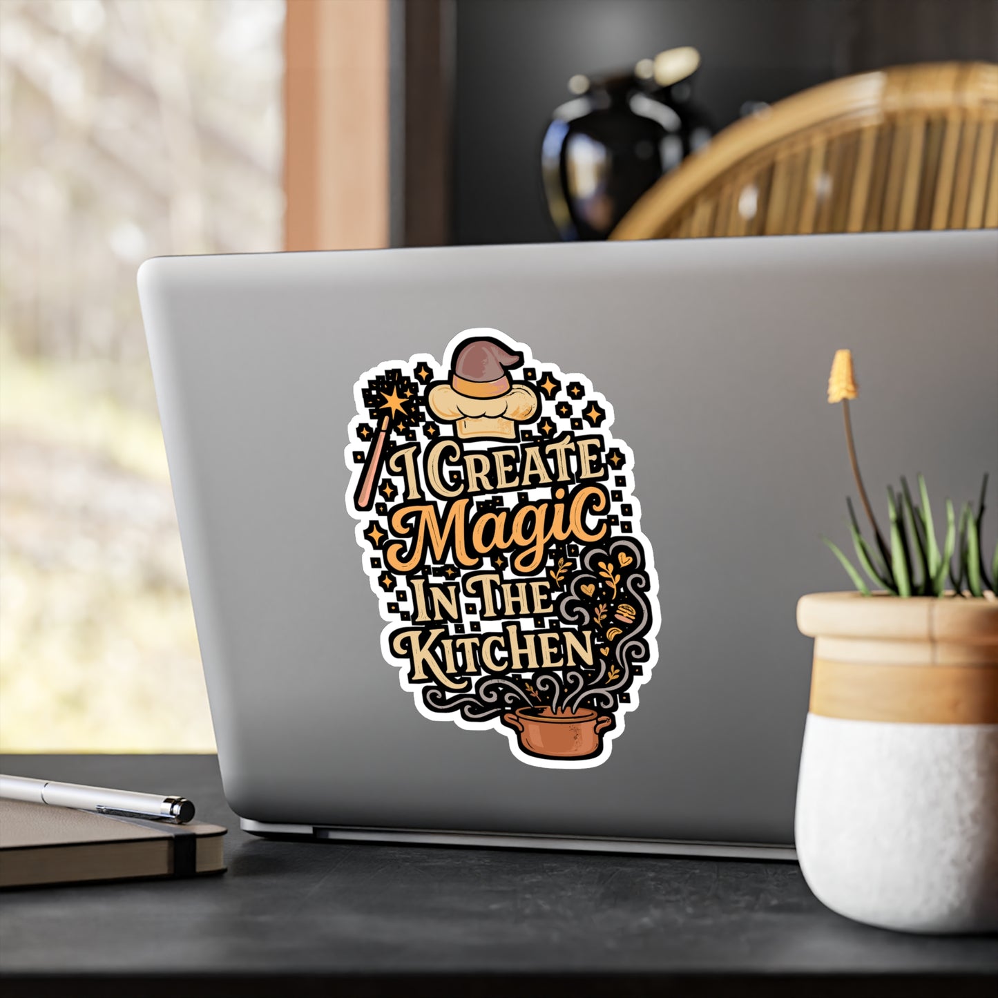 I Create Magic in the Kitchen – Chef Sticker for Laptop or Water Bottle | Funny Cooking Gift & Culinary Decor