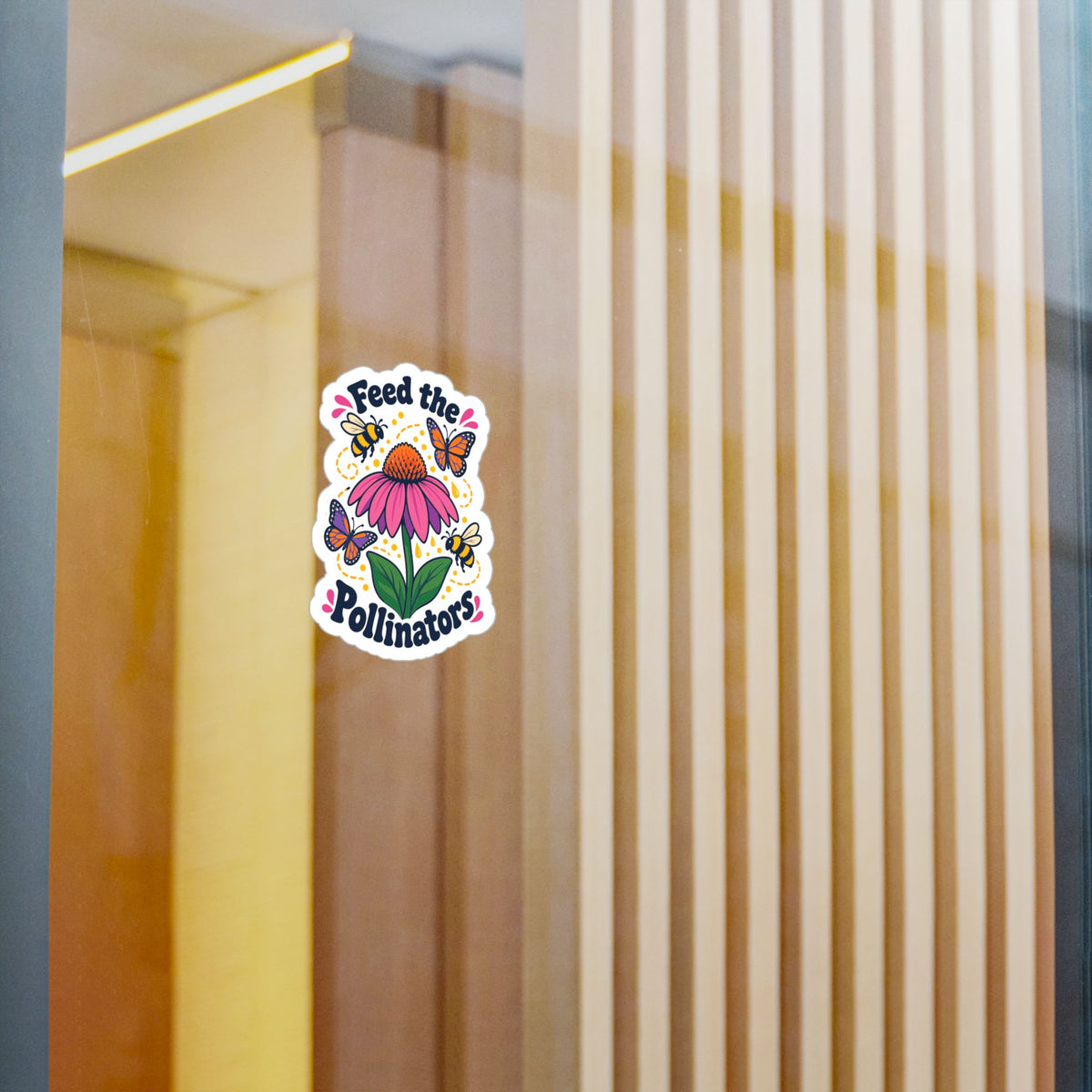Plants Sticker - Feed The Pollinators Dandelion Design, Nature-Inspired Decals for Laptop and Water Bottle, Friendship Gift