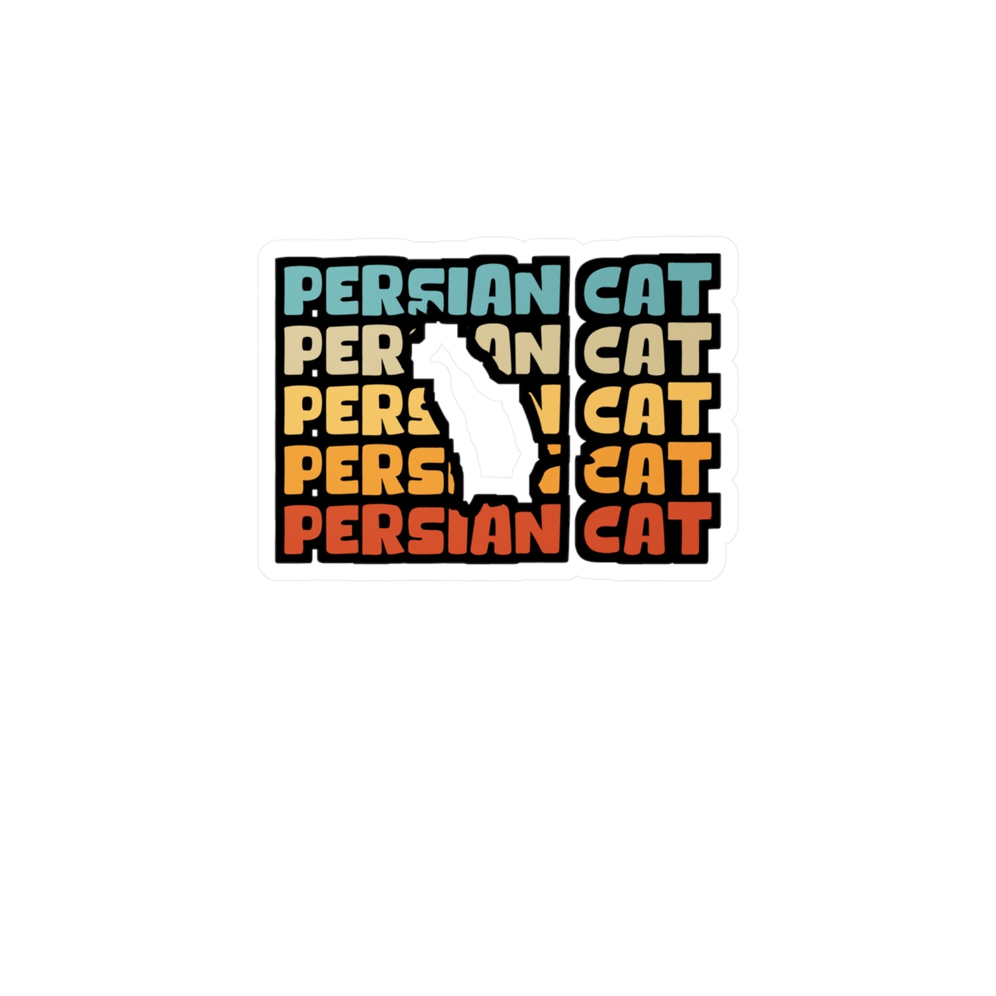 Persian Cat - Kittens Sticker for Car Window Laptop Sticker. Water Bottle Sticker, Vinyl Ruler Decal, Pet Sticker - Kittens Gift