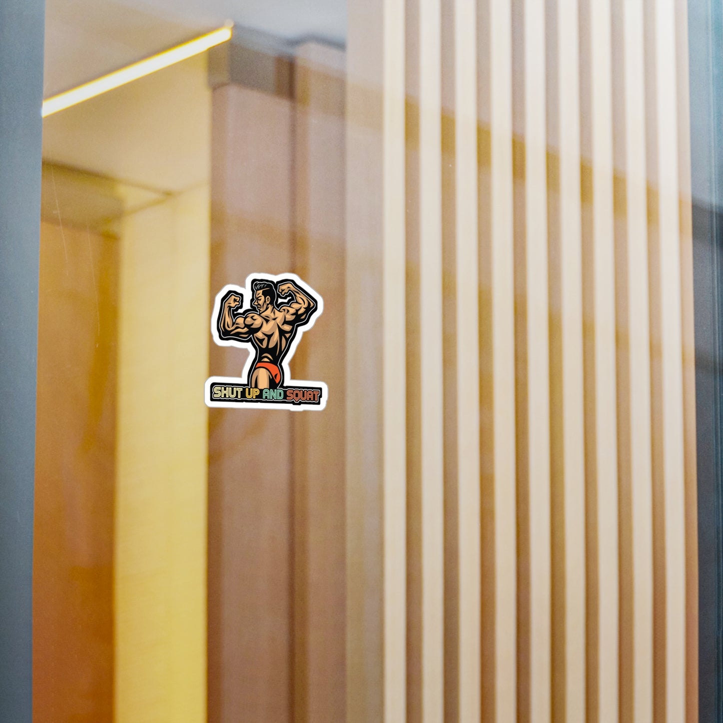 Shut up and squat - Workout Sticker for Car Window Laptop Sticker. Water Bottle Sticker, Vinyl Gym Decal, Fitness Sticker - Workout Gift