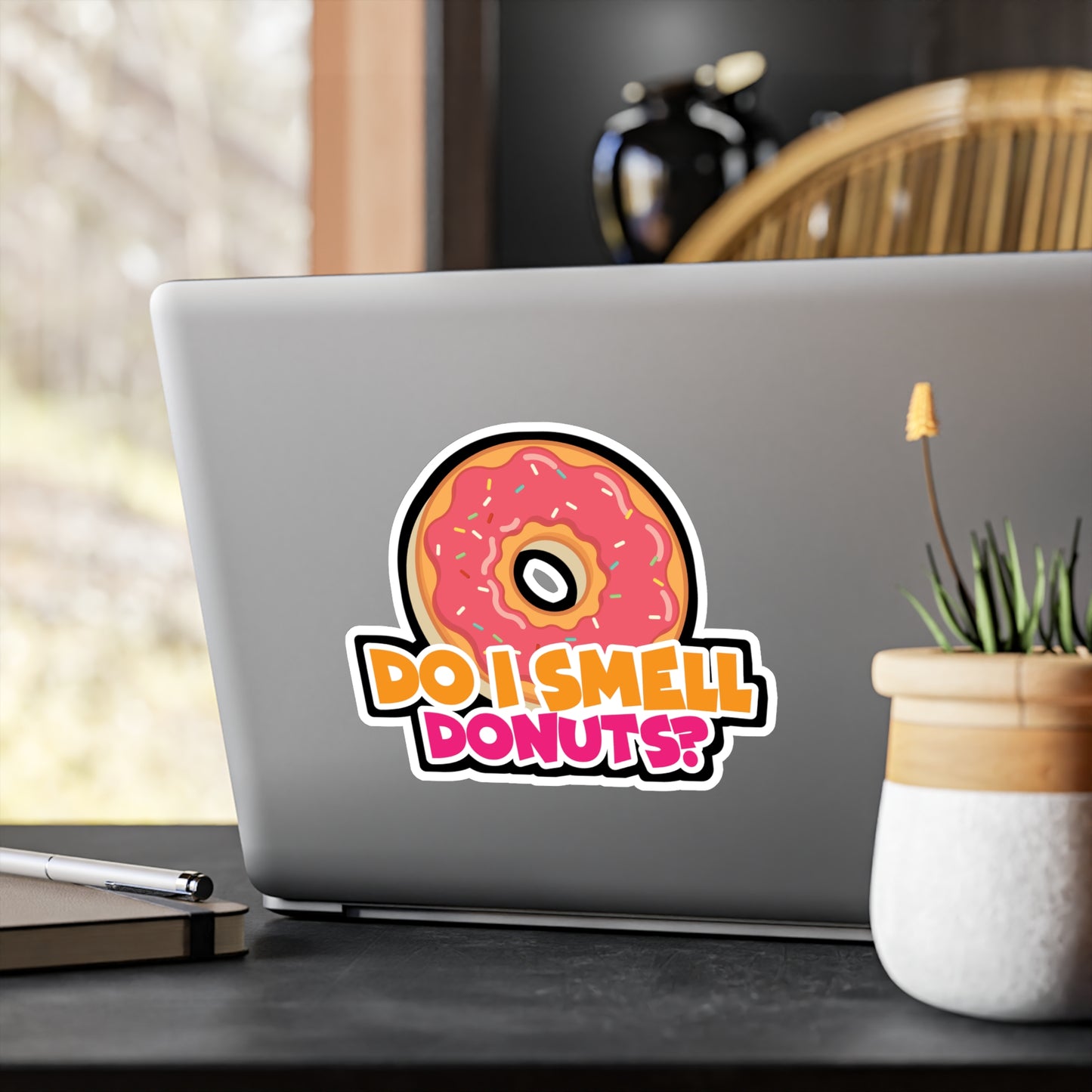 Do i Smell Donuts - Donut Sticker for Car Window Laptop Sticker. Water Bottle Sticker, Vinyl Food Decal, Donuts Sticker - Donut Gift