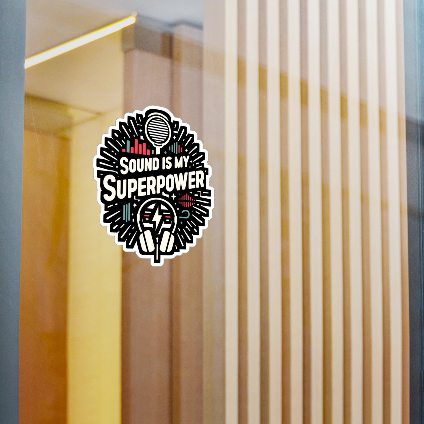 Sound is my superpower - Audio-engineer Sticker for Laptop Sticker. Water Bottle Sticker, Vinyl Monitor Decal - Audio-engineer Gift
