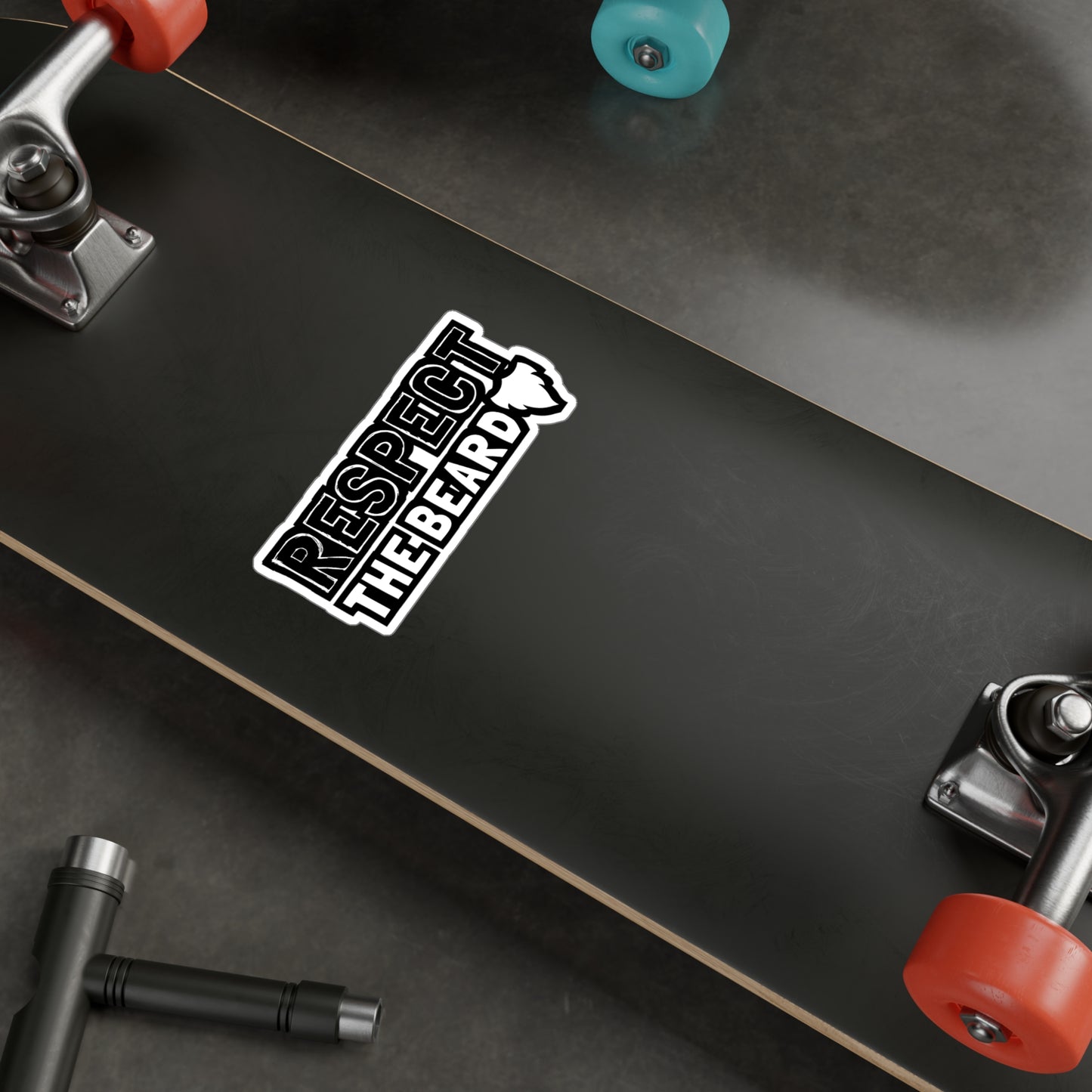 Respect The Beard - Beard Sticker for Car Window Laptop Sticker. Water Bottle Sticker, Vinyl Bearded Decal, Man Sticker - Beard Gift