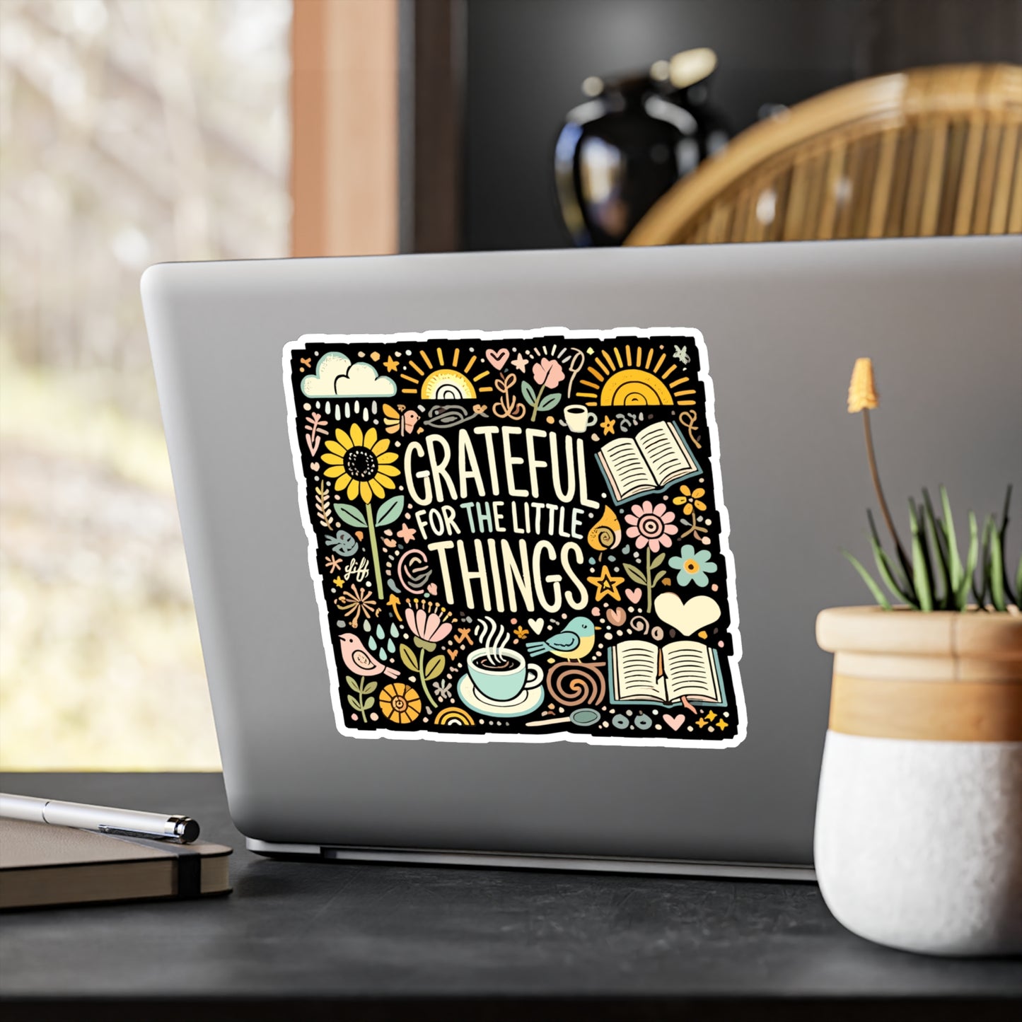 Grateful for the Little Things - Grateful Sticker for Laptop Sticker. Water Bottle Sticker, Vinyl Gratitude Decal - Grateful Gift