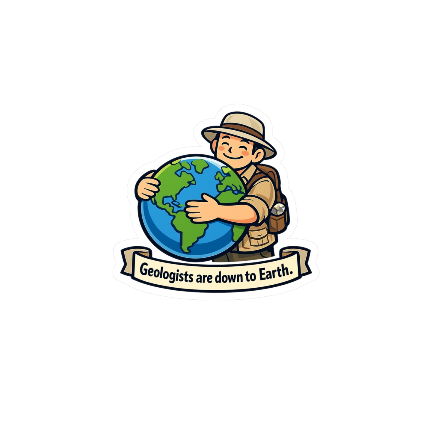 Geologie Sticker – Geologists are down to Earth Design, Geology Rocks Minerals Tectonics Vinyl sticker decals for Laptop, Water Bottle, Waterproof