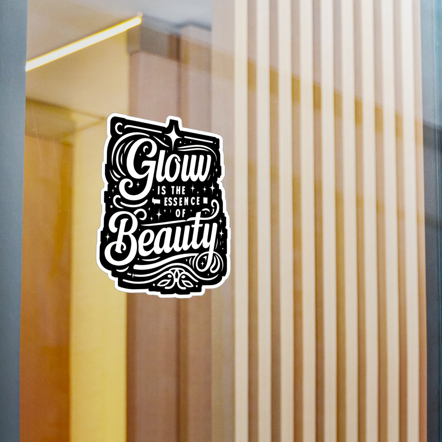 Glow is the essence of beauty - Beautician Sticker for Laptop Sticker. Water Bottle Sticker, Vinyl Esthetician Decal - Beautician Gift