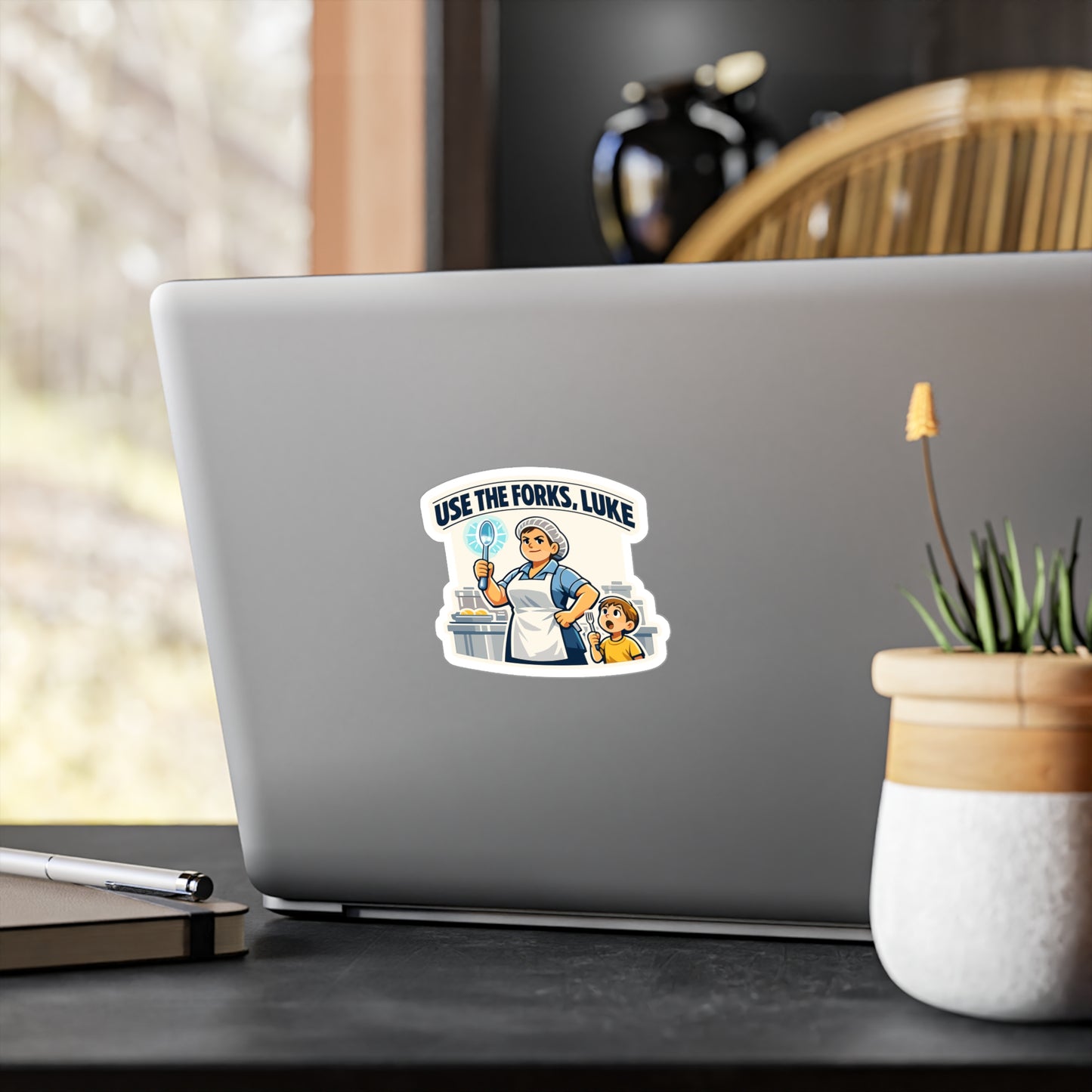 Lunch Lady Sticker Use the Forks, Luke Funny School Canteen Vinyl Waterproof sticker decals for Laptop Water Bottle