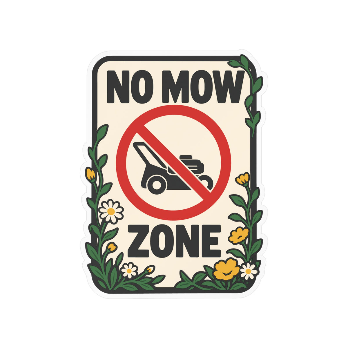 Plants Sticker "No Mow Zone" – Dandelion Decals for Laptop and Water Bottle, Friendship Gift for Nature Lovers