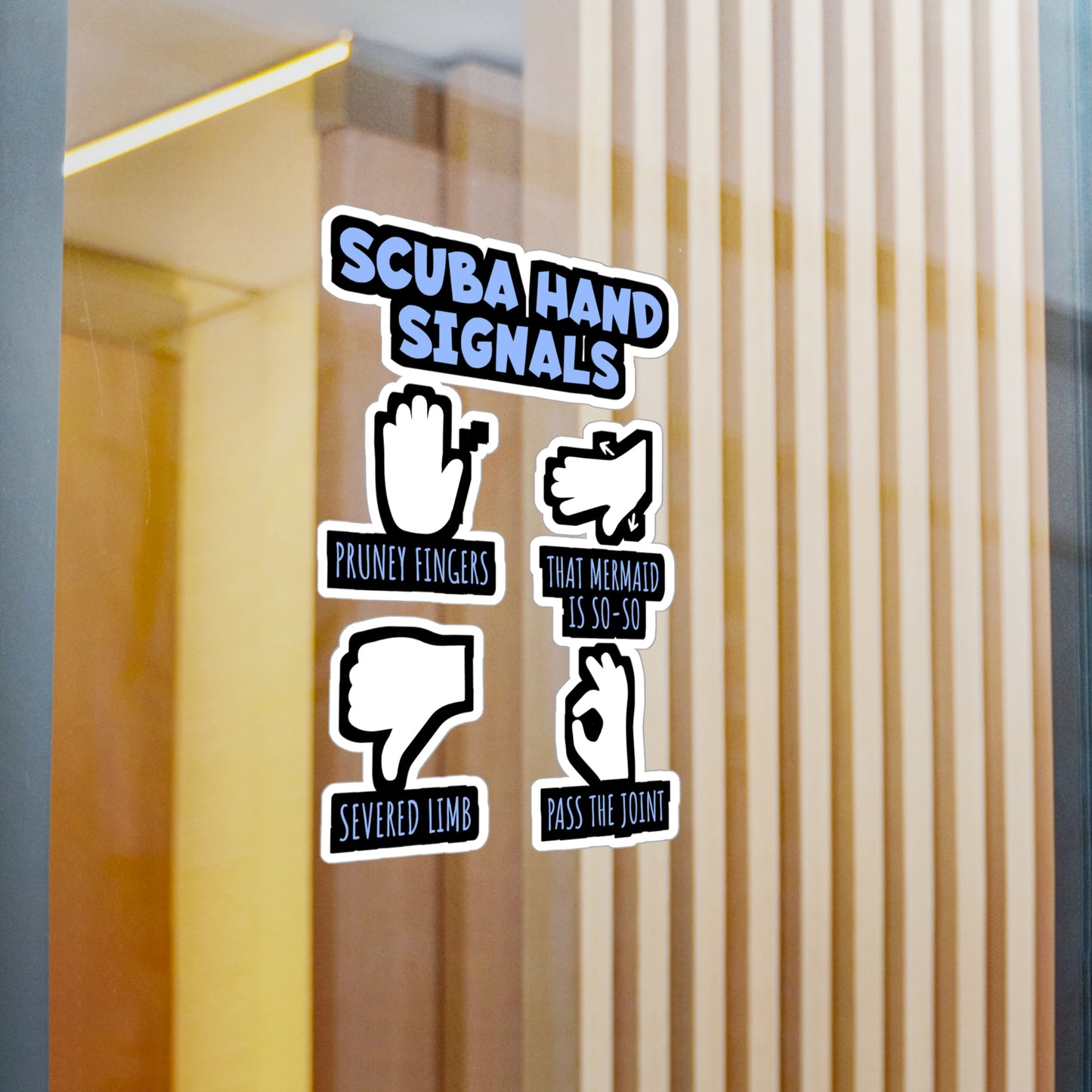 Scuba Hand Signals - Diver Sticker for Laptop Sticker. Water Bottle Sticker, Vinyl Scuba-diving Decal - Diver Gift